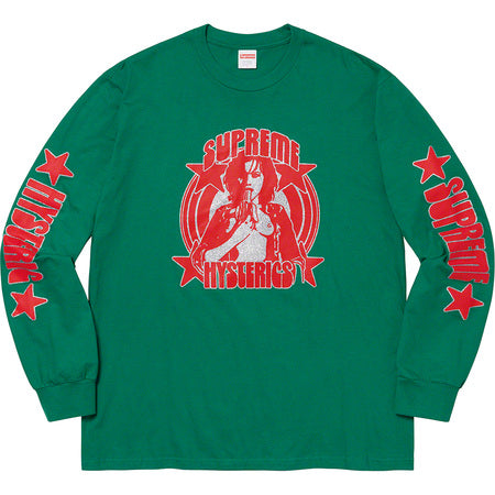 Supreme Hysteric Glamour Long Sleeve T-Shirt - Green Cotton Streetwear Tee for Men & Women | Casual Wear, Urban Fashion, Street Style Outfits