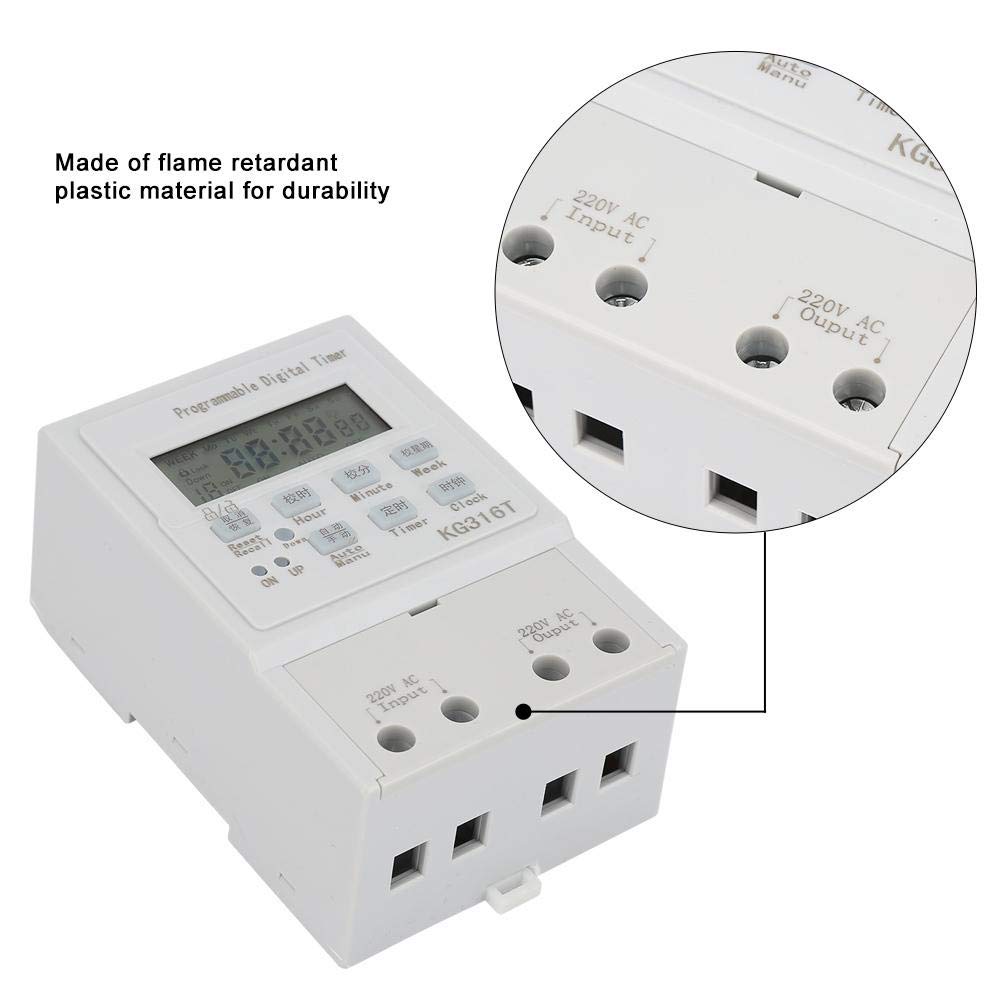 220V 25A Digital Timer Switch with LCD Display - 1W Programmable Electrical Timer for Energy Saving - Perfect for Home Automation, Lighting Control, and Appliance Scheduling