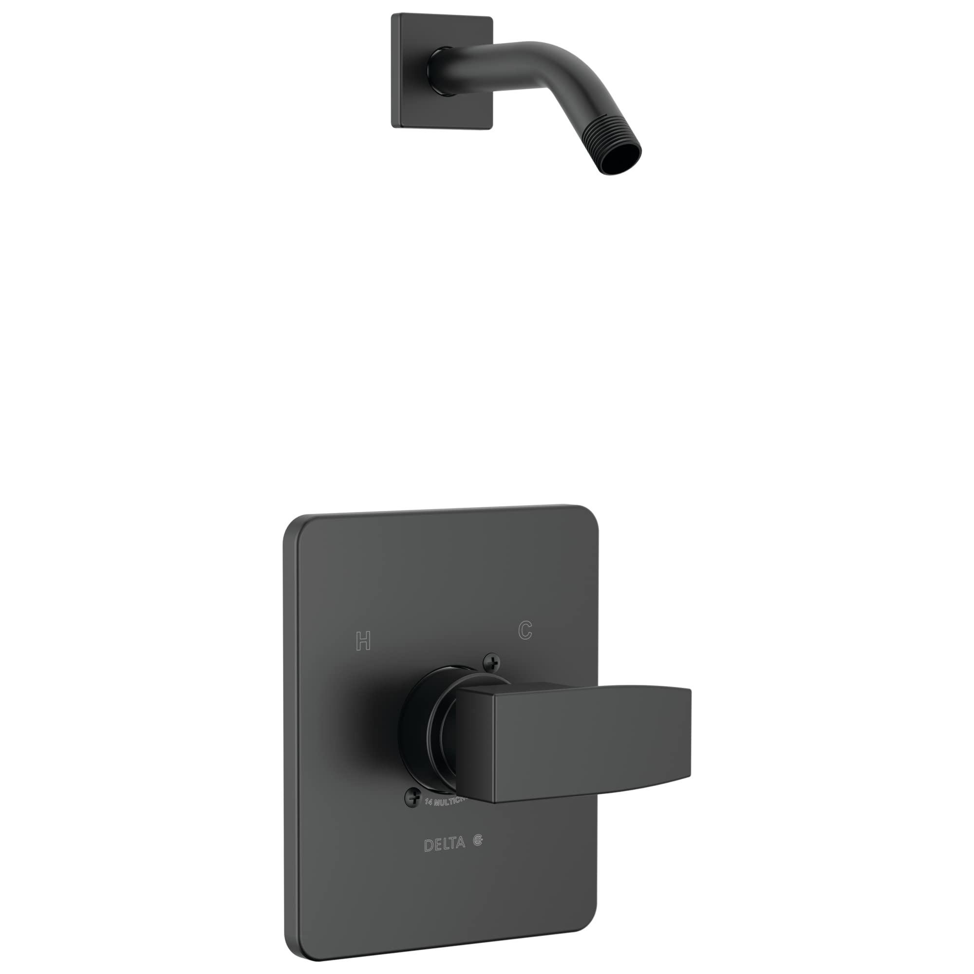 Delta Faucet Modern Single Handle Matte Black Shower Faucet Set with Trim Kit - T14267-BLLHD-PP | Bathroom Shower Fixtures & Handle | Perfect for Home Renovation & Modern Bathroom Upgrade (Shower Head & Valve Sold Separately)