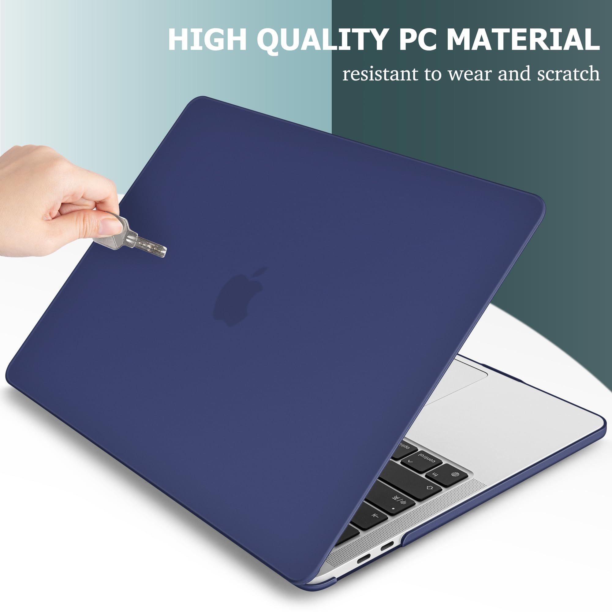 May Chen MacBook Pro 13 Case - Hard Plastic Protective Shell with Keyboard Cover for MacBook Pro 13 Touch Bar (M2/M1, Models A2338/A2251/A2289) in Matte Navy Blue | Perfect for Work, Travel & Everyday Protection