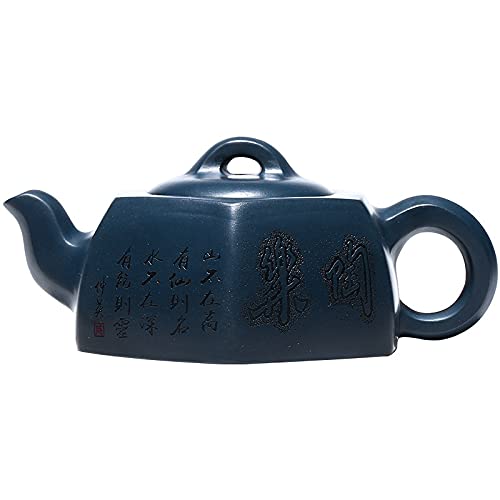 Handmade Yixing Purple Clay Teapot - Hexagon Zisha Teapot with Tianqing Mud, Raw Ore Craftsmanship for Home Brewing Red & Green Tea | Perfect for Kung Fu Tea Ceremony, Tea Infuser Kettle & Chinese Tea Set Collection