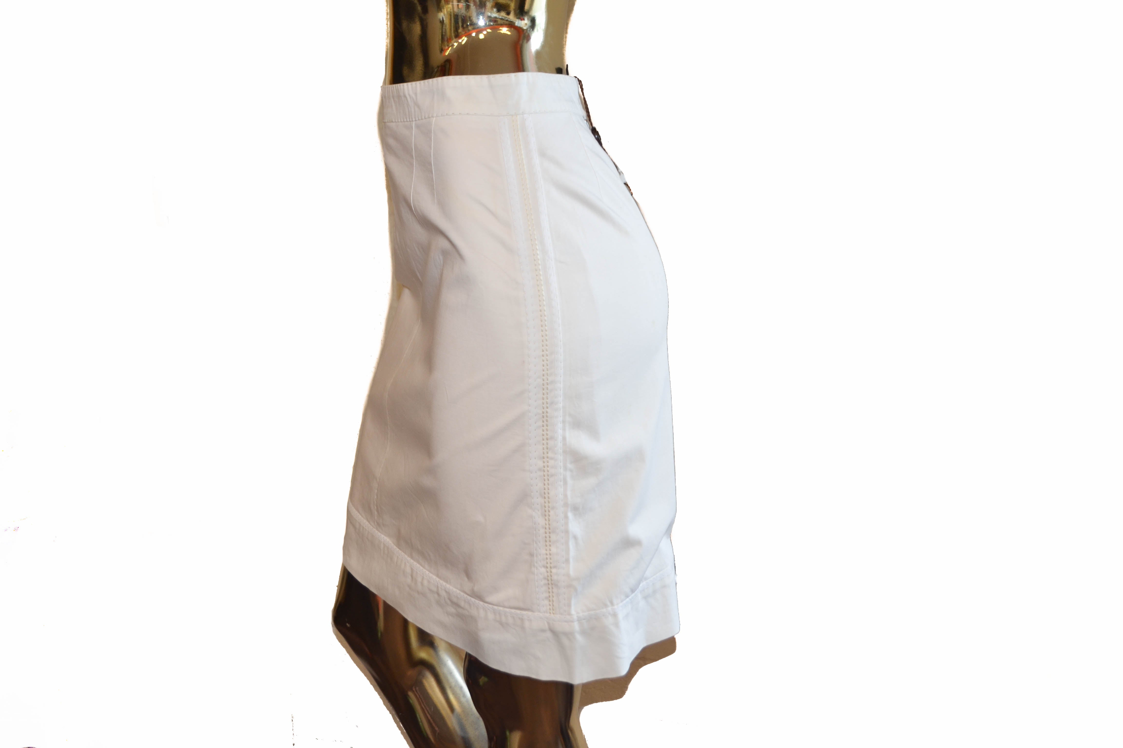 Authentic Louis Vuitton Women's White Skirt Size 36 - Luxury Designer A-Line Skirt for Women, Perfect for Parties, Weddings & Office Wear