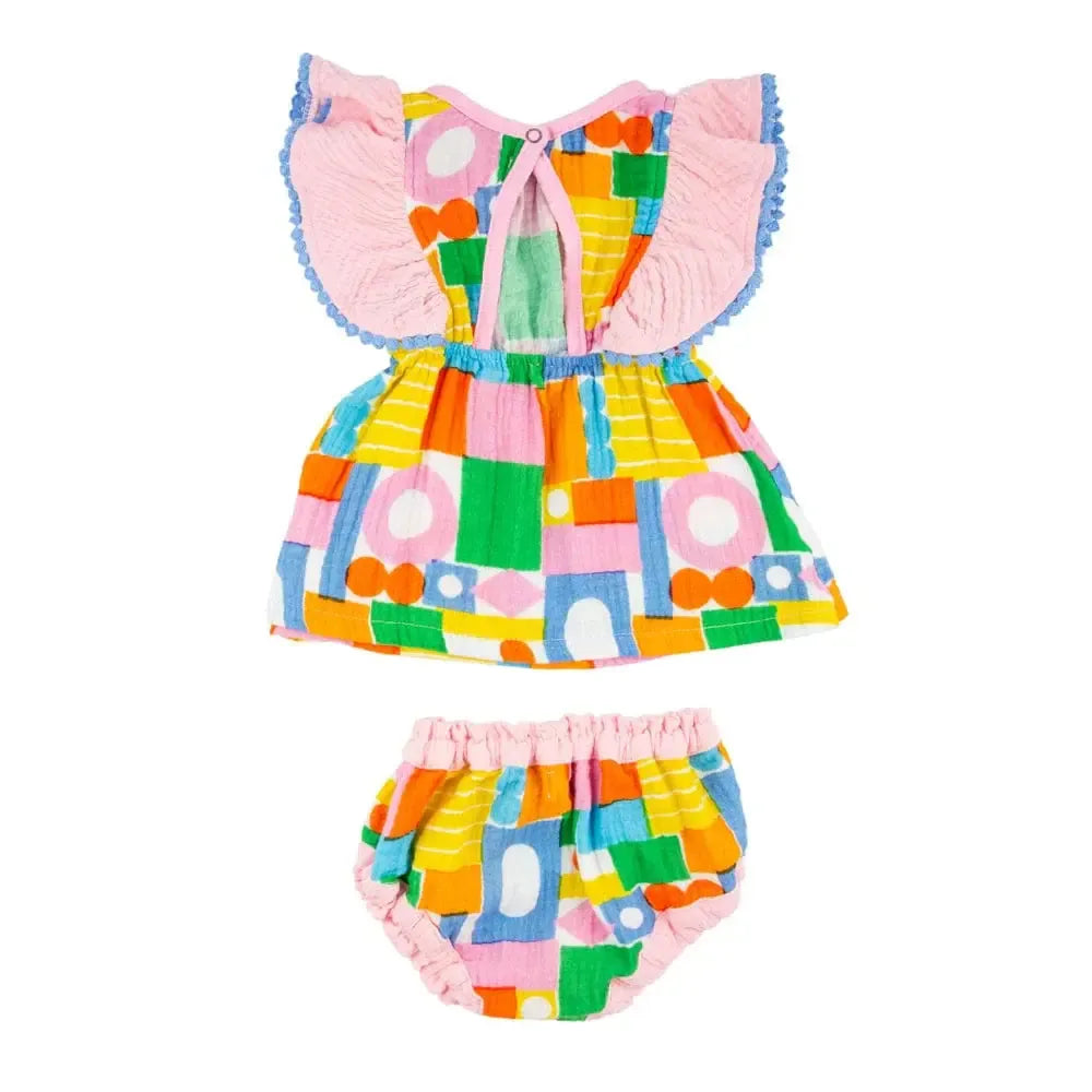 Miki Miette Ruffle Tank & Bloomers Set - Carnivale Style Baby Girl Outfit | Perfect for Photoshoots, Birthday Parties & Special Occasions