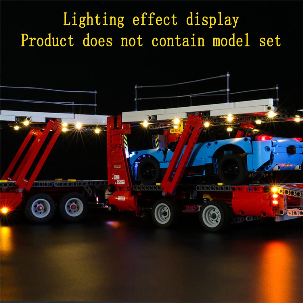 GEAMENT LED Light Kit for LEGO Technic Car Transporter Truck 42098 - Compatible with Vehicle Transport Model (Model Set Not Included) - Perfect for Nighttime Display and Showcase