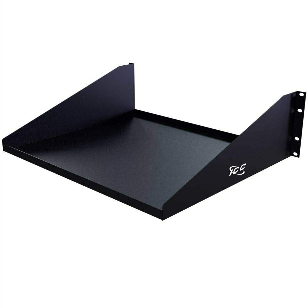 ICC Rack Shelf - 15 Inch Deep Single Shelf with 3 Rails (ICCMSRSF15) for Server Rack, Network Equipment & Data Center Organization