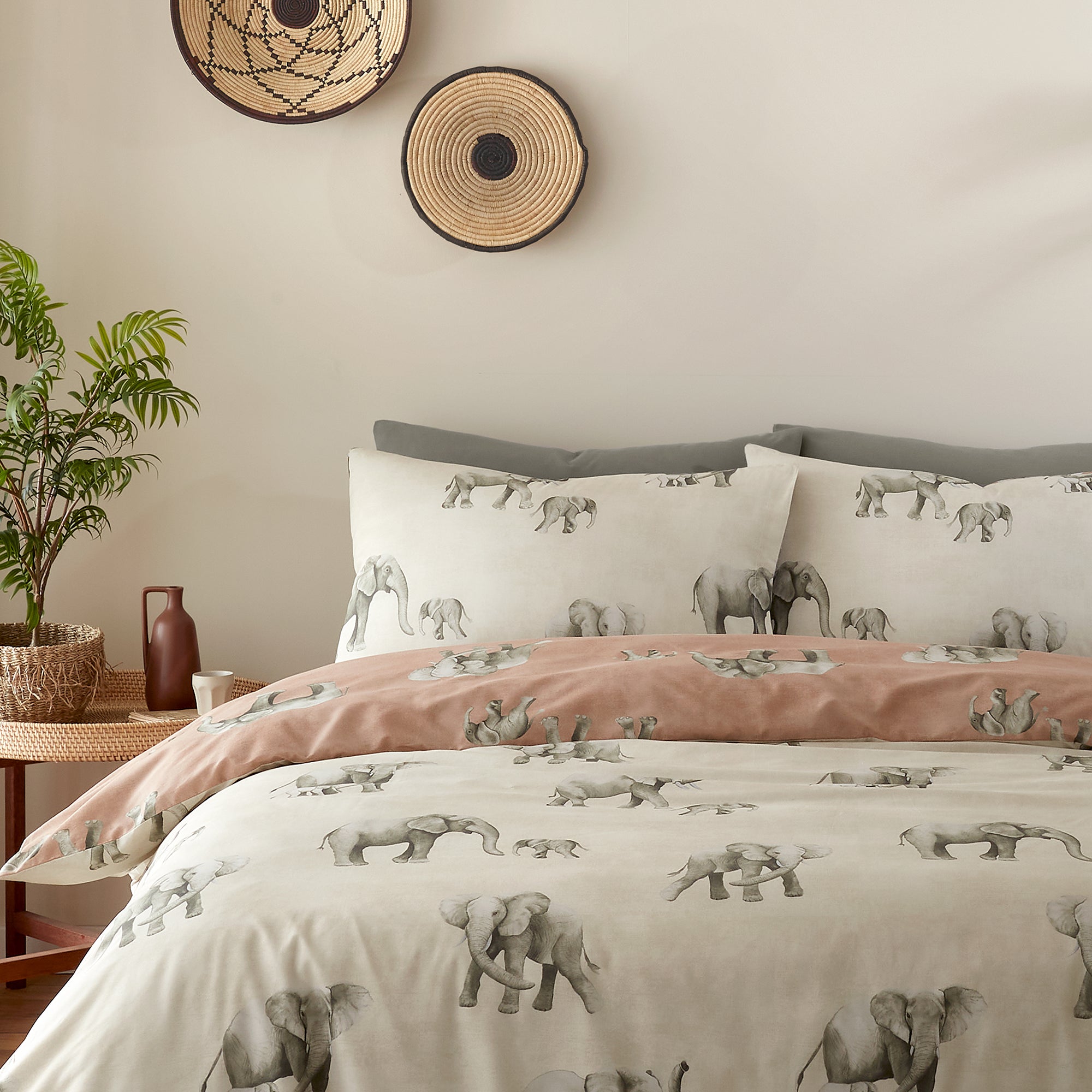 Fusion Ella the Elephant Duvet Cover Set - 100% Cotton Soft Bedding Set for Kids Room, Nursery Decor, Twin/Queen/King Size - Perfect for Children's Bedroom, Baby Shower Gift & Cozy Sleep