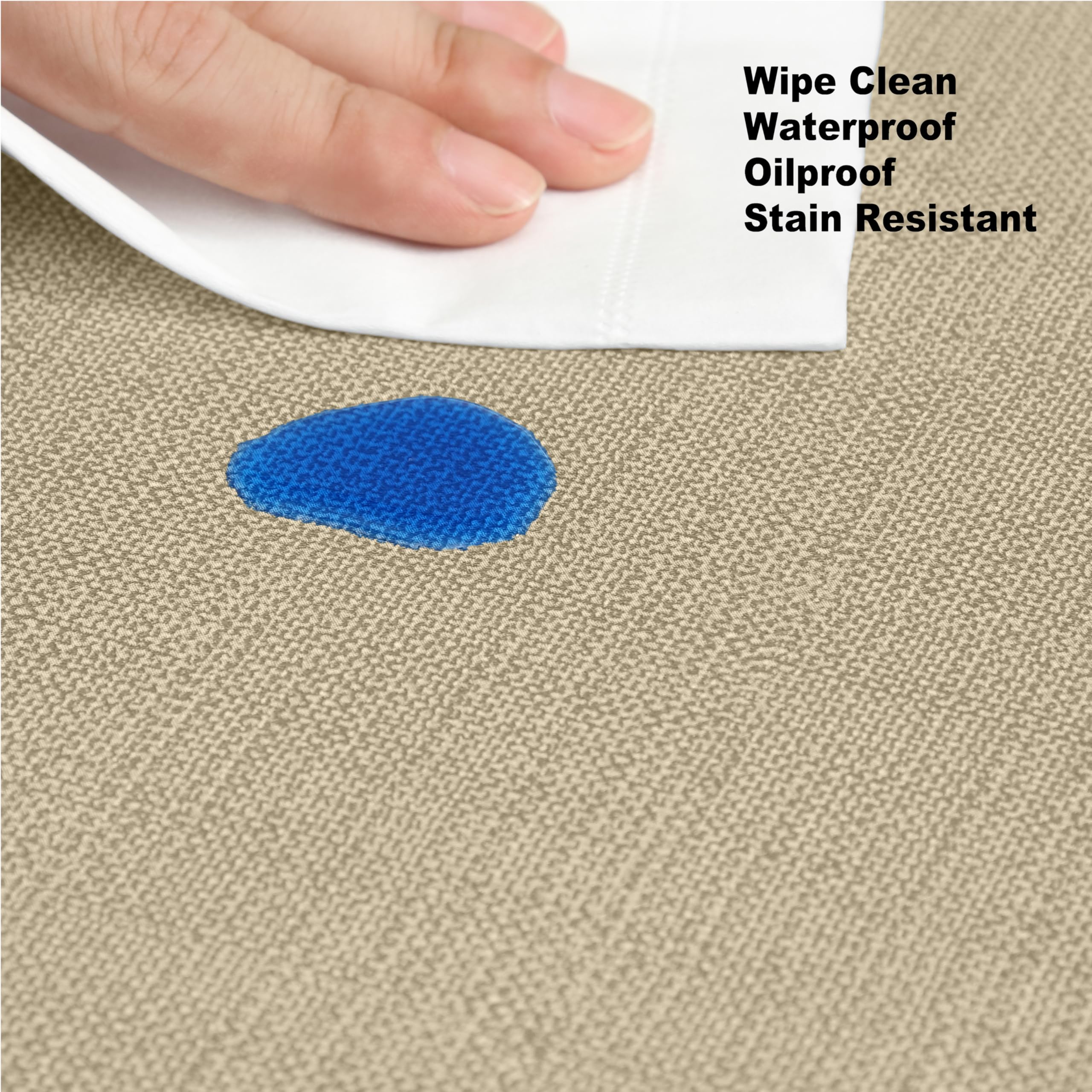 Premium Heavy Duty 4-Gauge Vinyl Flannel Backed Tablecloth - Waterproof, Wipe Clean, Indoor/Outdoor Use - 60