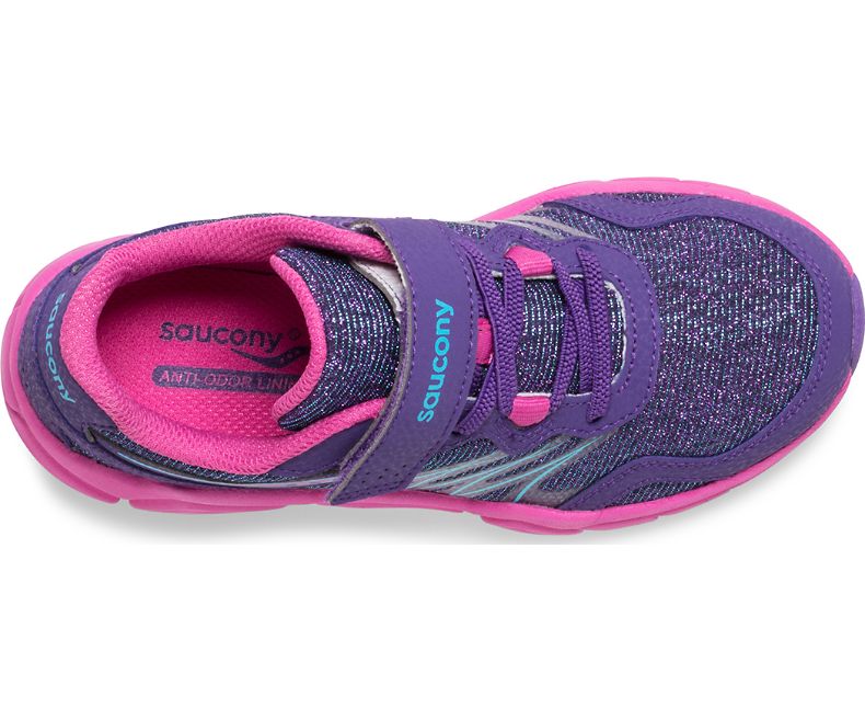 Saucony Purple Flash A/C Kids Running Shoes - Lightweight Breathable Sneakers for Boys & Girls - Perfect for School, Sports & Outdoor Activities