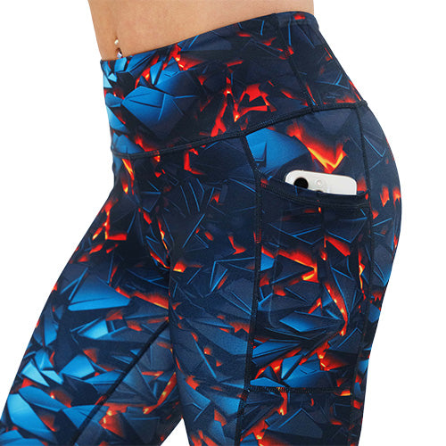 Lava Print Leggings for Women - Trendy & Comfortable Workout Pants for Yoga, Running & Gym - Fun The Floor Is Lava Inspired Design