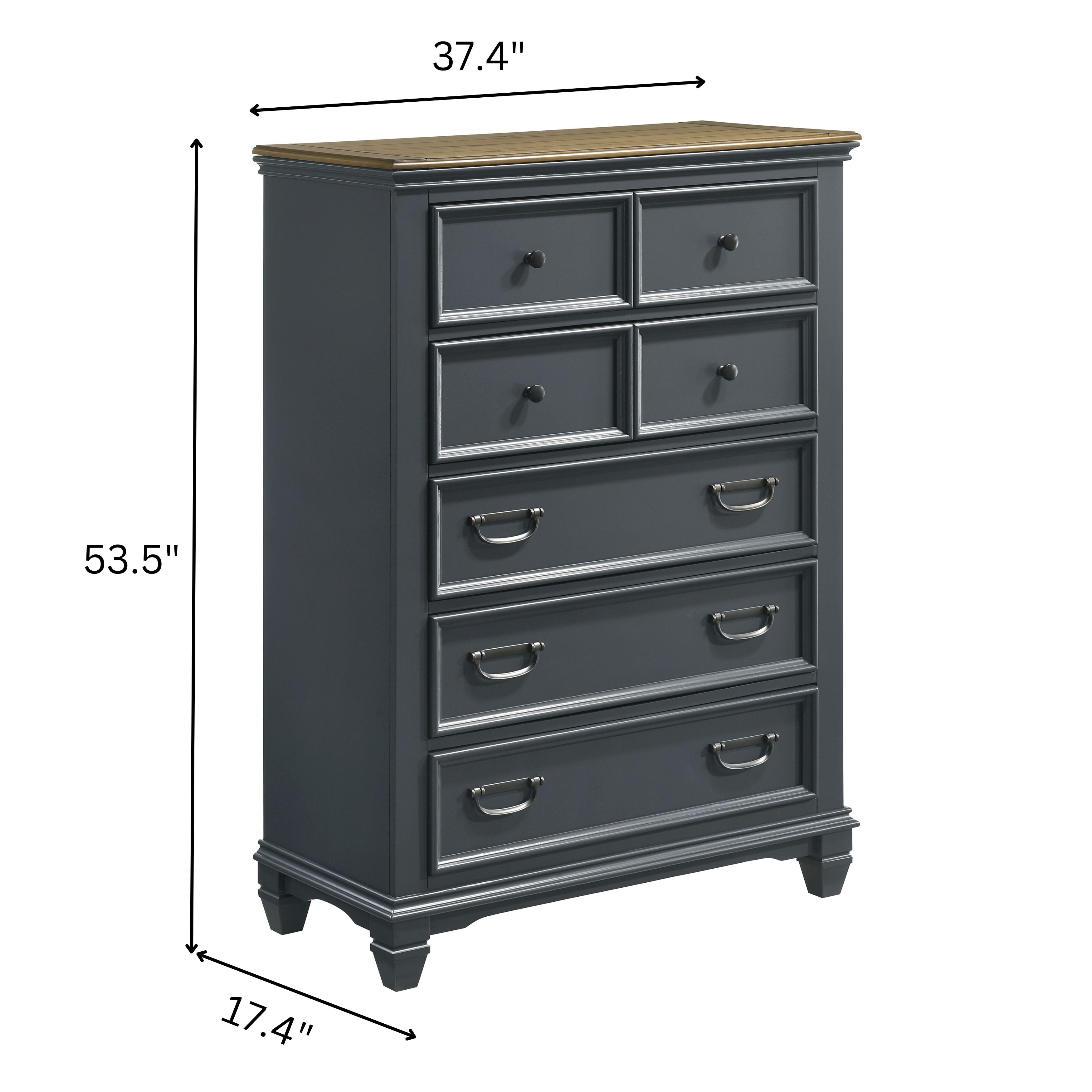 Roundhill Furniture Clelane Wood Bedroom Set with Shiplap Panel Bed - Queen Size, Slate Blue Finish - Modern Farmhouse Bedroom Decor for Master & Guest Rooms