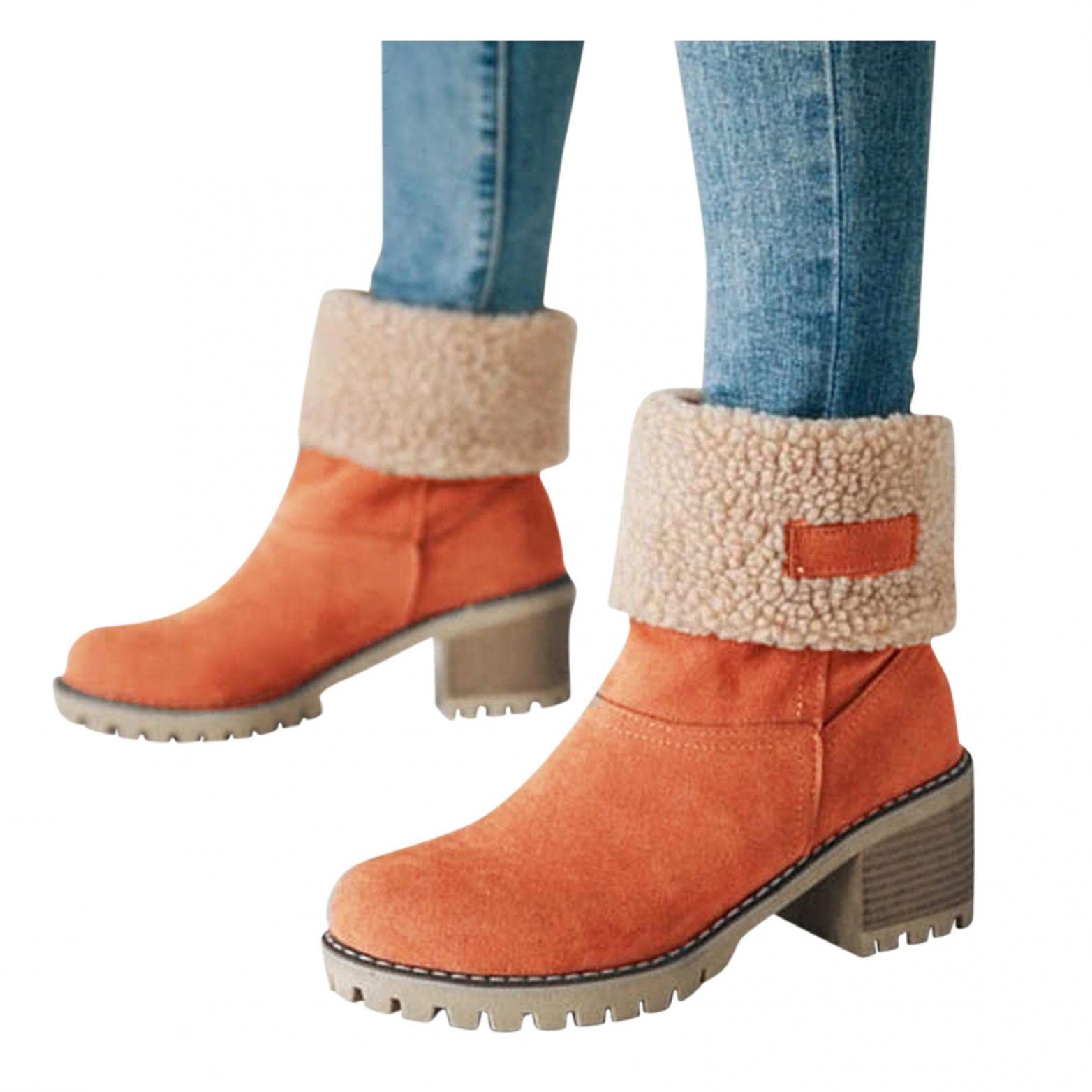 Women's Cowboy Boots Low Heel Wedge Ankle Boots - V-Cut Design, Chunky Stacked Heel for Autumn Fashion | Perfect for Western Style, Country Outfits & Casual Wear