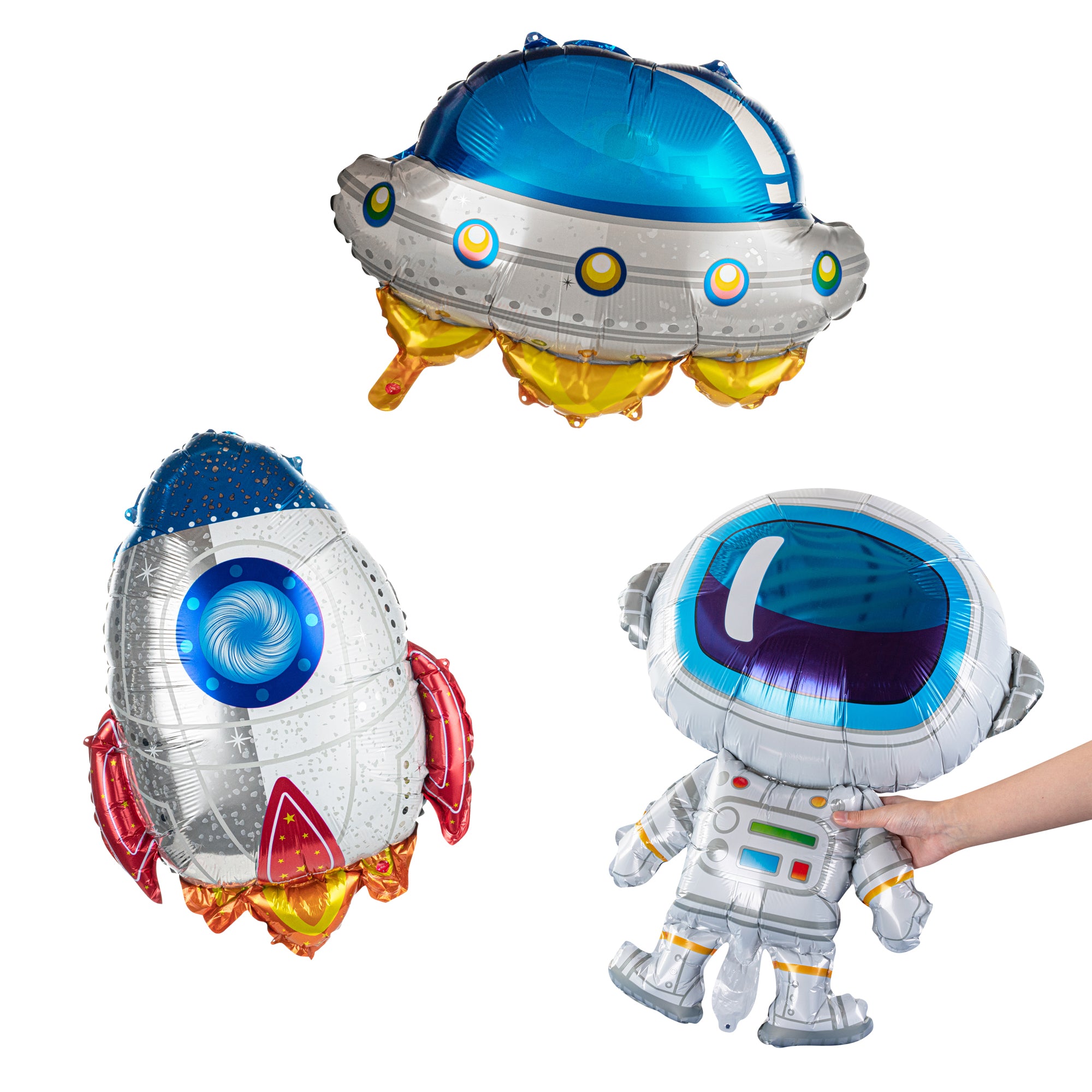 Balloonify Mylar 3-Piece Space Balloon Set - 1 Count Box | Perfect for Birthday Parties, Baby Showers & Space-Themed Events