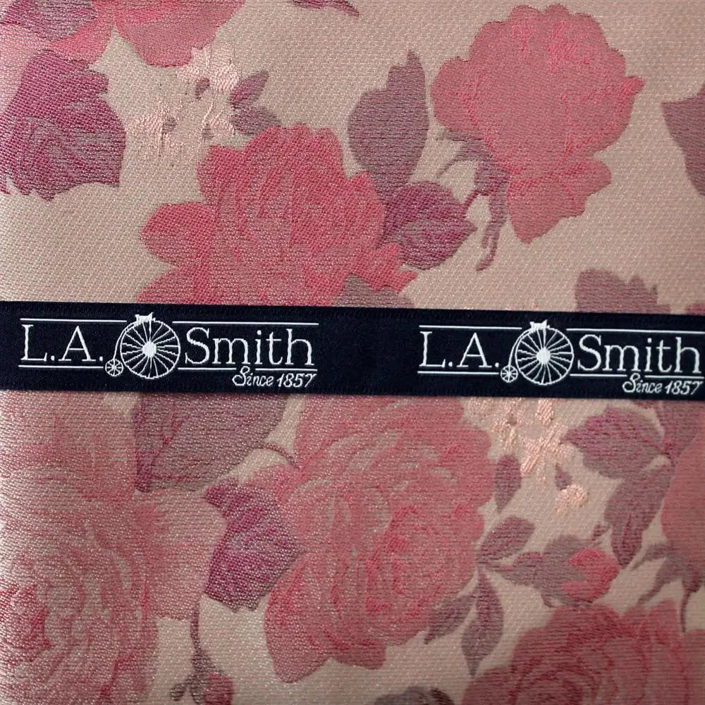 L A Smith Pink Floral Handkerchief - Elegant Cotton Hanky for Women, Vintage Style Floral Print Pocket Square - Perfect for Weddings, Special Occasions & Everyday Carry