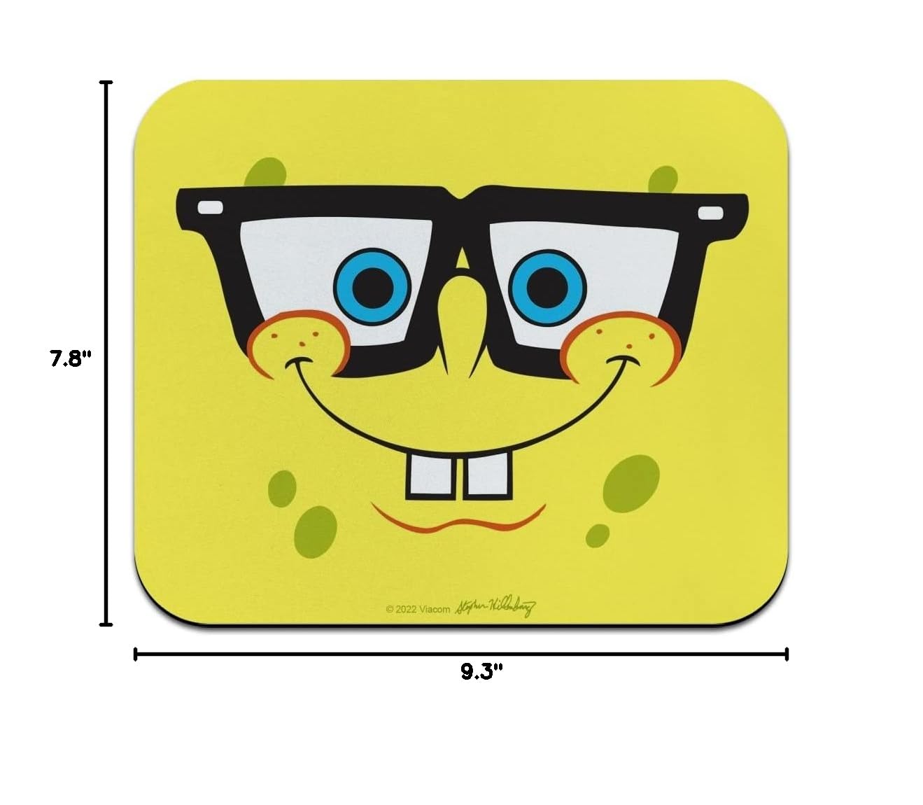 Spongebob Nerd Face Low Profile Gaming Mouse Pad - Non-Slip Thin Mousepad for Computer, Laptop, Office & Home Use - Perfect for Gamers, Work & Study