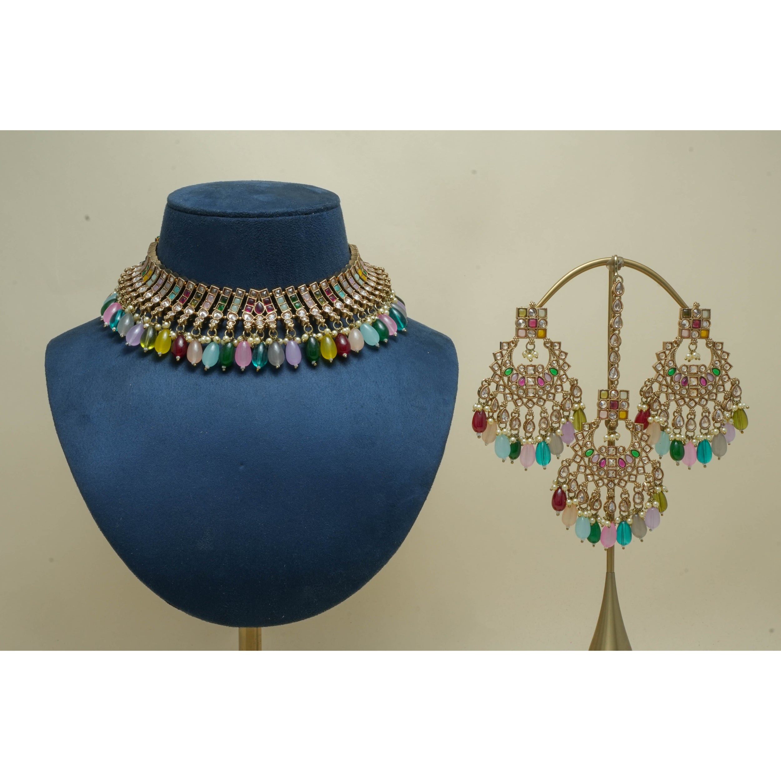 ANVIKA POLKI Full Set Jewelry - Exquisite Indian Bridal Necklace Set for Weddings & Special Occasions | Perfect for Brides, Parties & Festive Events
