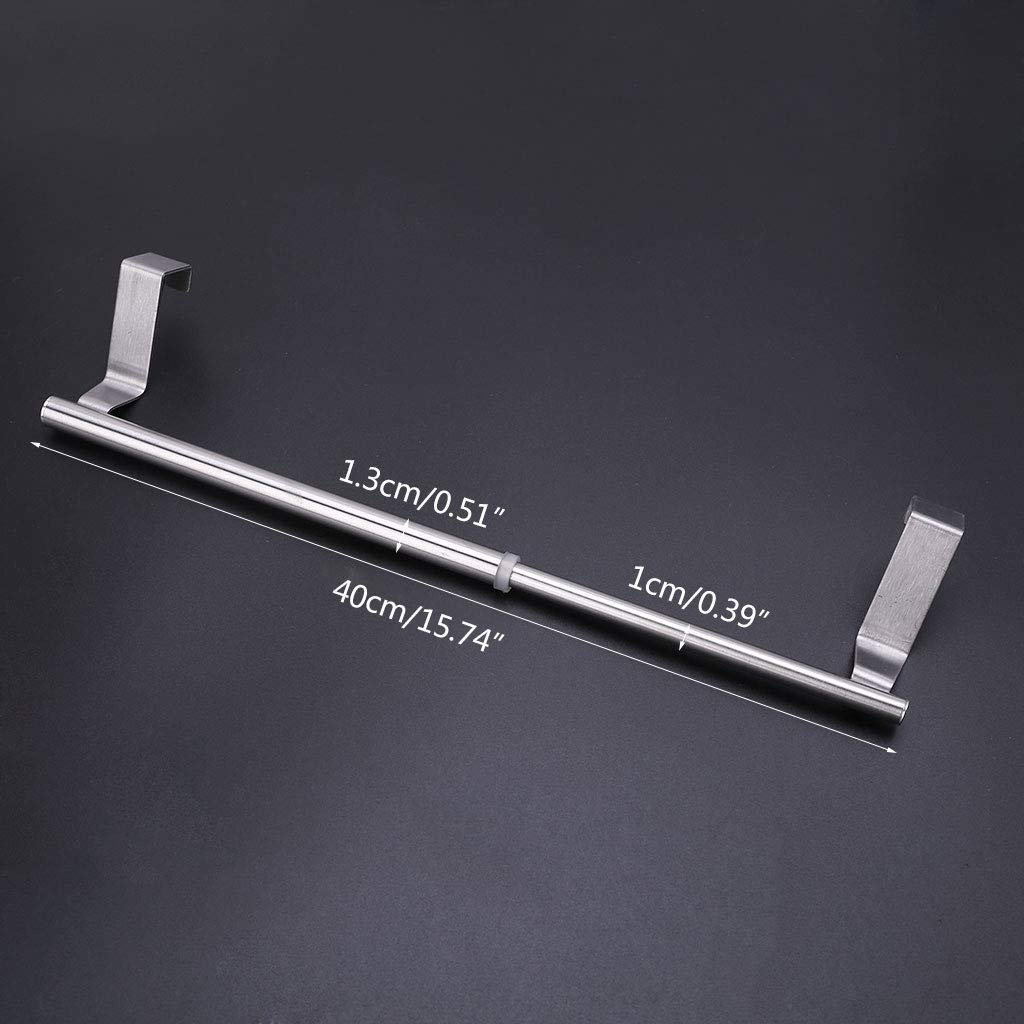 SOFEA Extendable Over Door Towel Rack - Stainless Steel Hanging Holder for Bathroom, Kitchen, Hotel & Cabinet - Space Saving Storage Solution for Towels, Robes & Clothes
