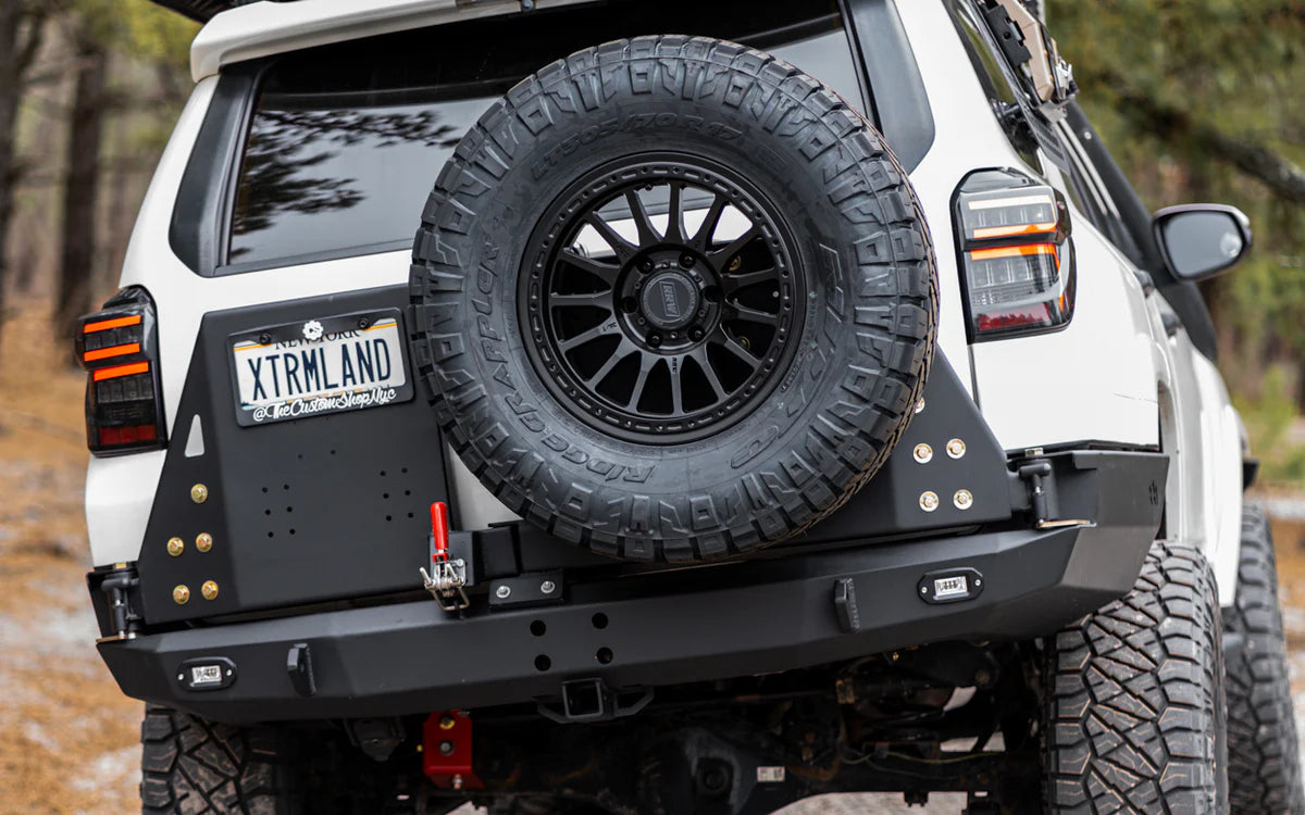 2010-2024 Toyota 4Runner Backwoods Adventure Mods Hi-Lite High Clearance Dual Swing Out Rear Bumper - Off-Road Bumper for Overlanding, Rock Crawling & Trail Adventures