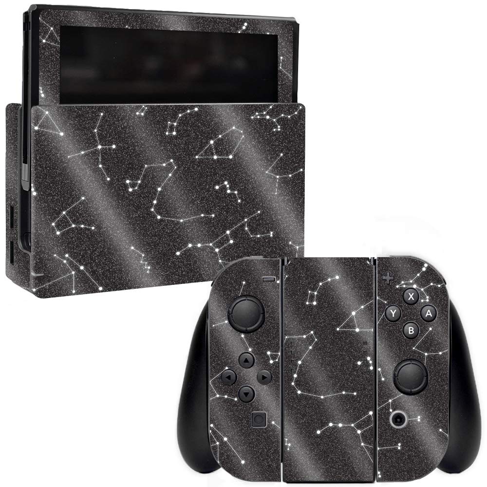 MightySkins Glossy Glitter Skin for Nintendo Switch - Constellations Design | Protective & Durable High-Gloss Finish | Easy to Apply & Remove | Made in USA | Perfect for Gaming Protection & Customization