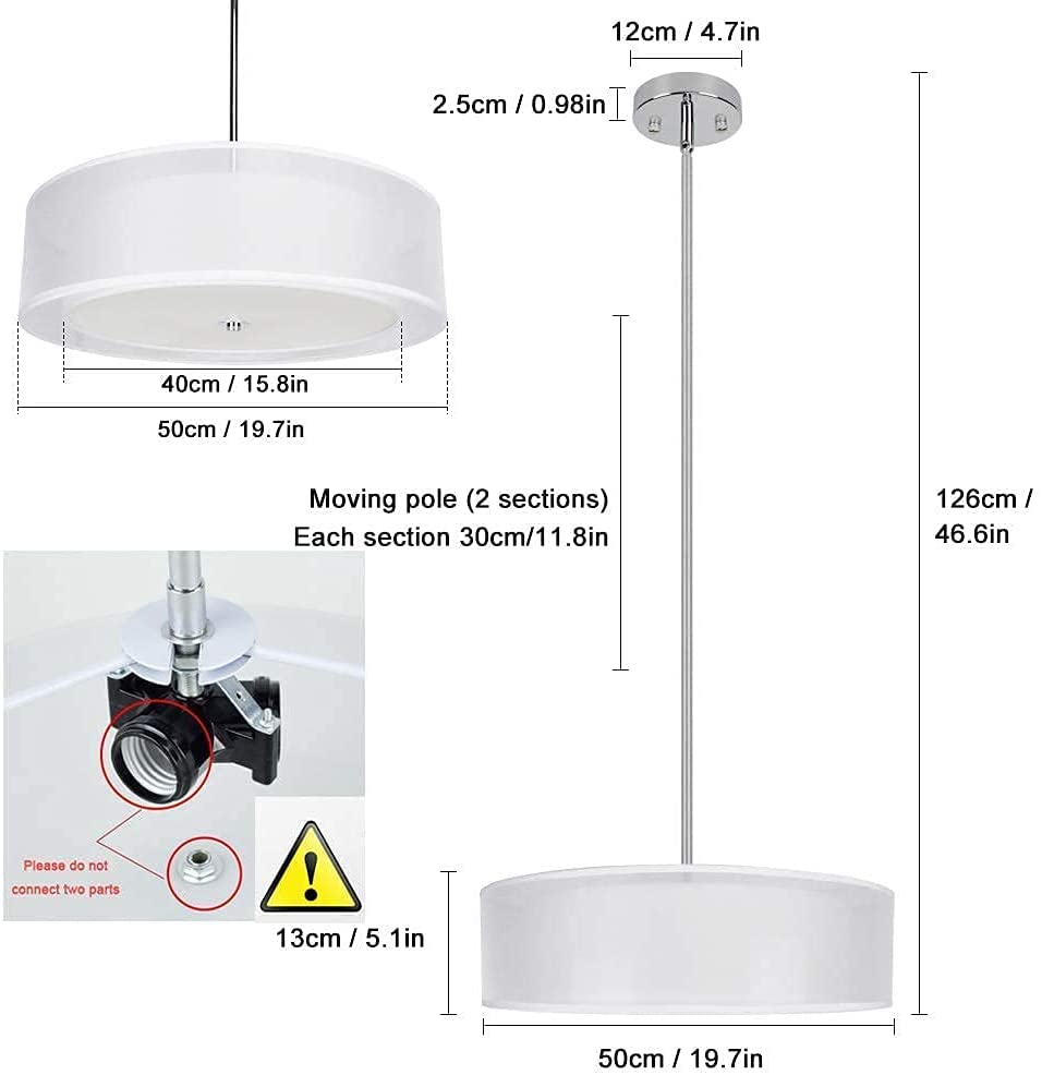 DLLT 3-Light Adjustable Semi Flush Mount Ceiling Fixture - 20