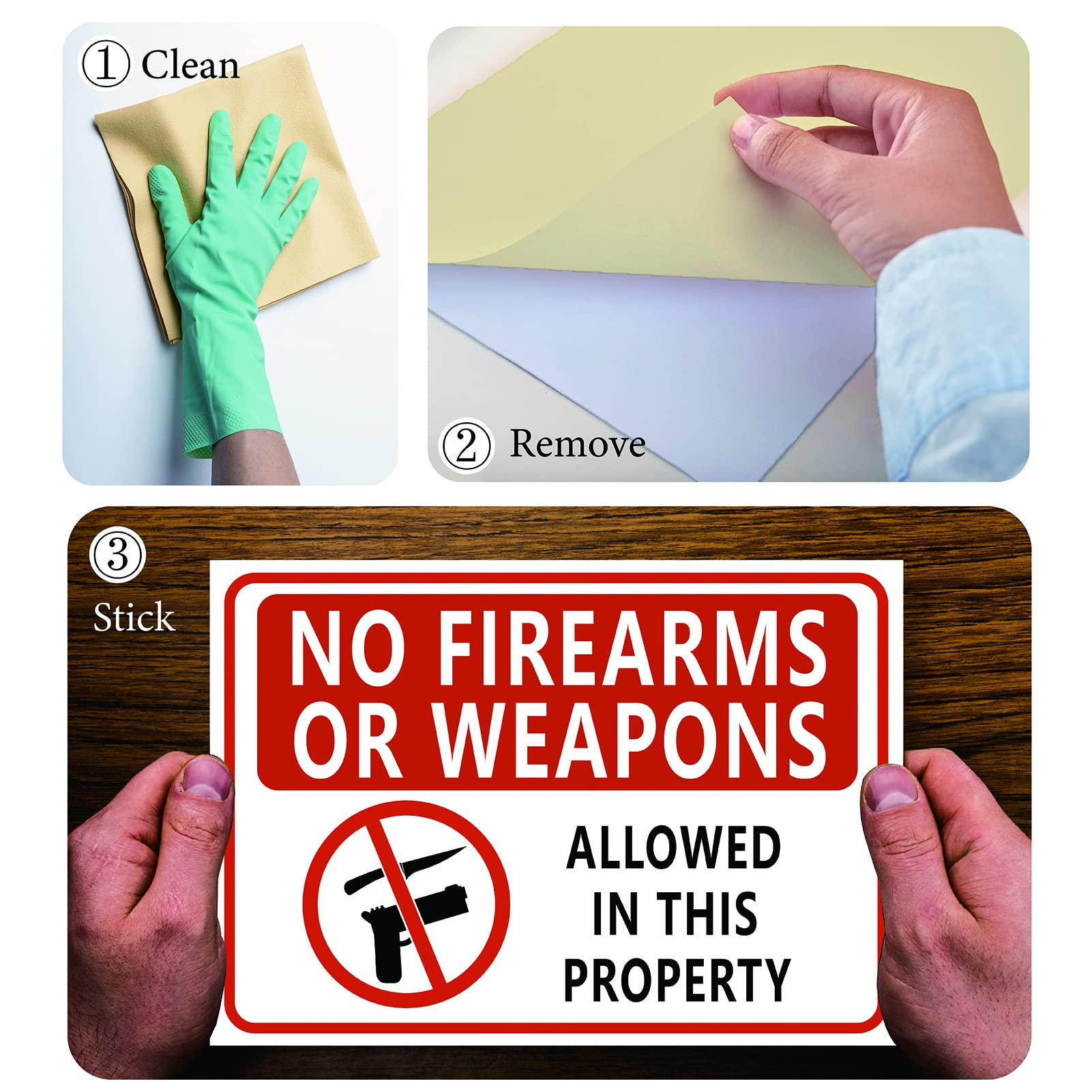 CRASPIRE 5-Pack No Firearms Allowed Stickers 7