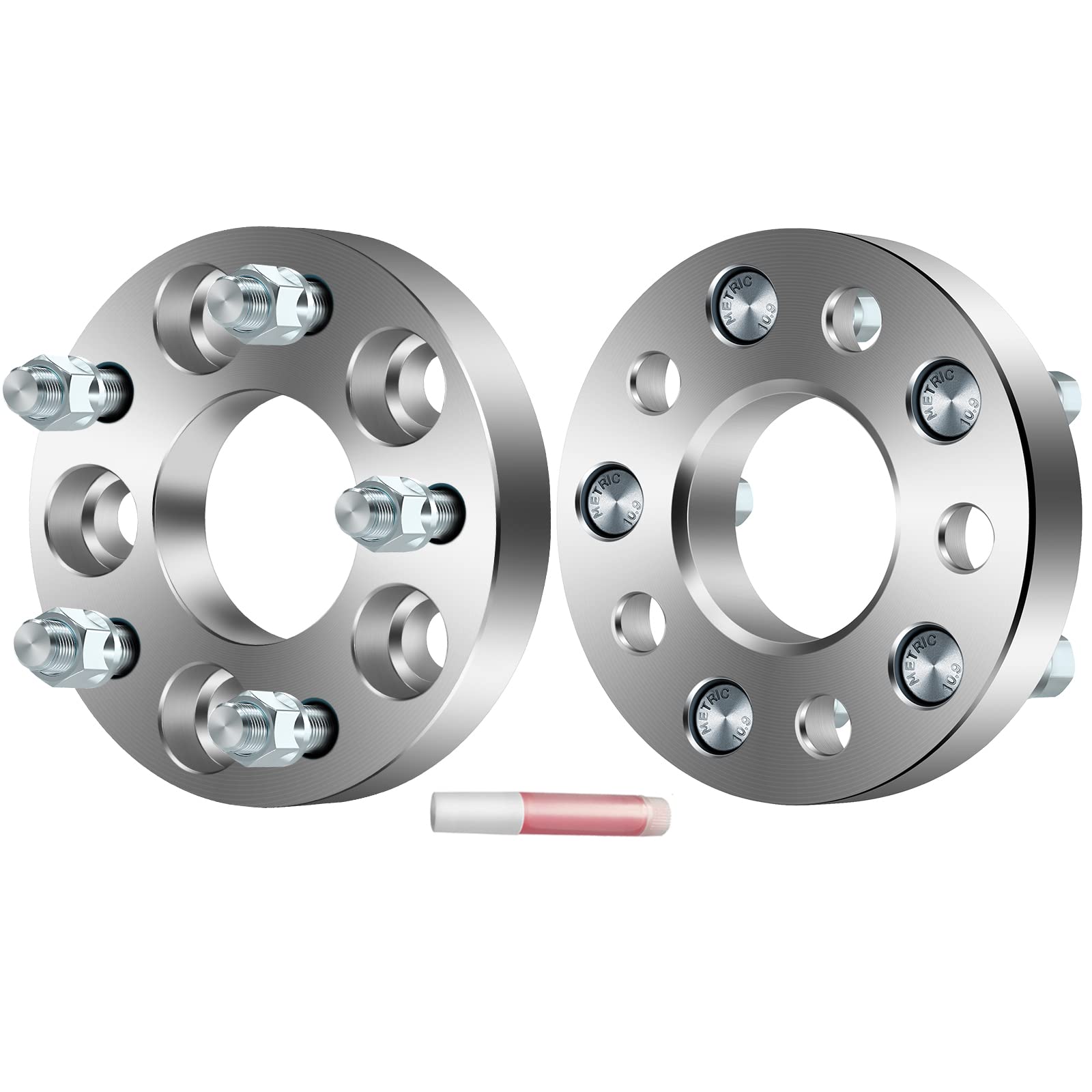 SCITOO 1 Inch Wheel Spacers (2Pcs) – 5x110 Bolt Pattern, 12x1.5 Thread, 65.1mm Hub – Silver Wheel Adapters for Cadillac Catera 1997-2001, Chevrolet Cobalt 2005-2010, Malibu 2004-2012, HHR 2006-2011 – Perfect for Enhanced Stance & Performance Upgrades