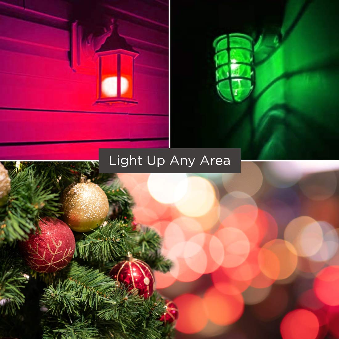 Christmas LED Light Bulbs - 9W Red & Green A19 Bulbs (2 Pack) - 60W Equivalent Energy Saving - E26 Base - Perfect for Holiday Decorations, Tree Lighting & Festive Home Decor