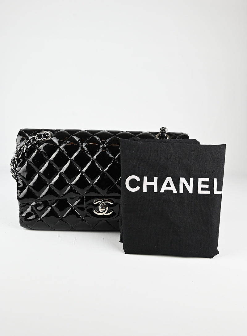 Chanel 2.55 Black Vernis Leather Handbag - Luxury Quilted Shoulder Bag for Women | Perfect for Evening Parties & Formal Events