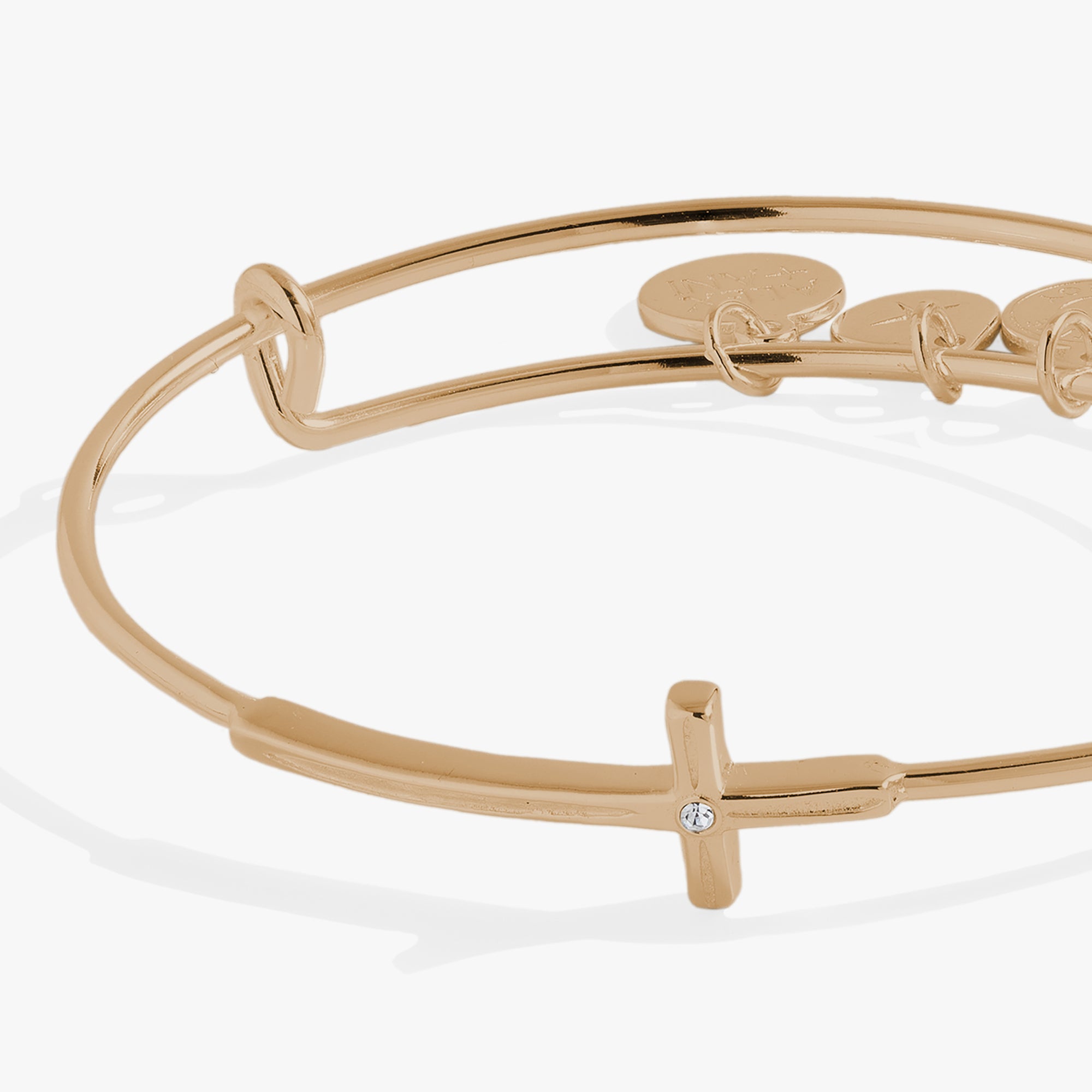 Stylish Cross Inline Bangle Bracelet for Women - Elegant Religious Jewelry Gift for Church, Wedding & Everyday Wear