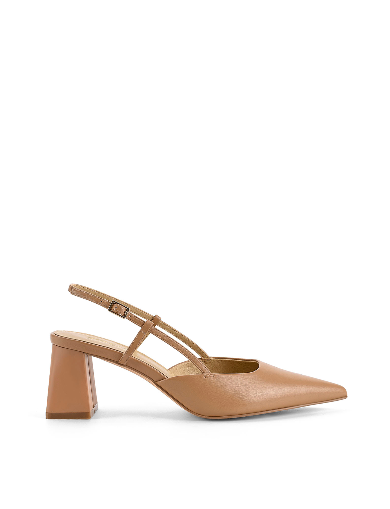 Yasmine Slingback Heels - Soft Tan Leather Women's Dress Shoes for Work, Party & Special Occasions