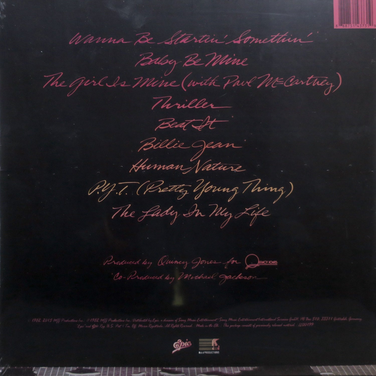 Michael Jackson 'Thriller' Vinyl LP Record Album - Limited Edition 180g Vinyl for Music Collectors & Home Entertainment