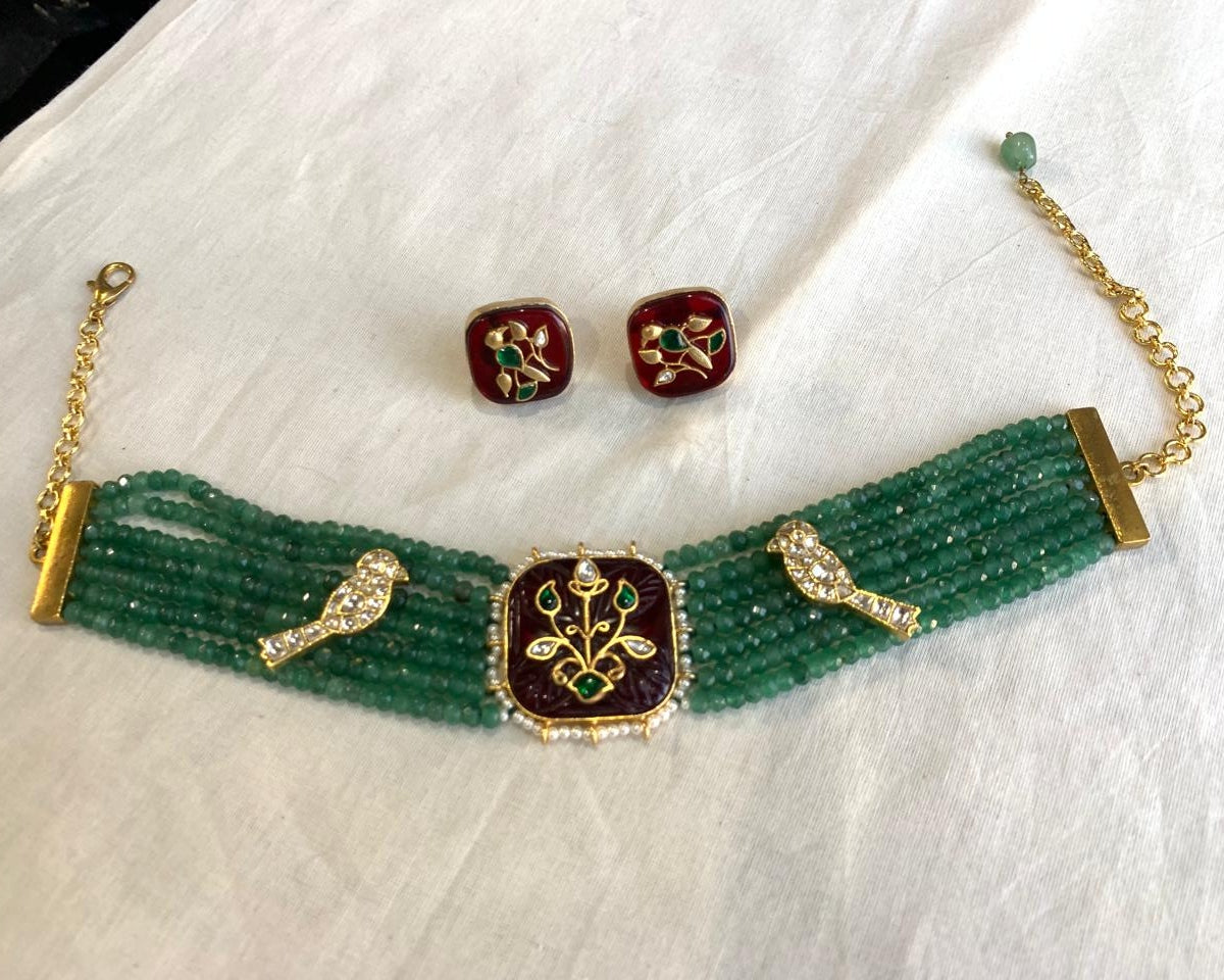 Exquisite Kundan Bird Necklace Set | Handmade Indian Jewelry for Women | Perfect for Weddings, Parties & Festive Occasions