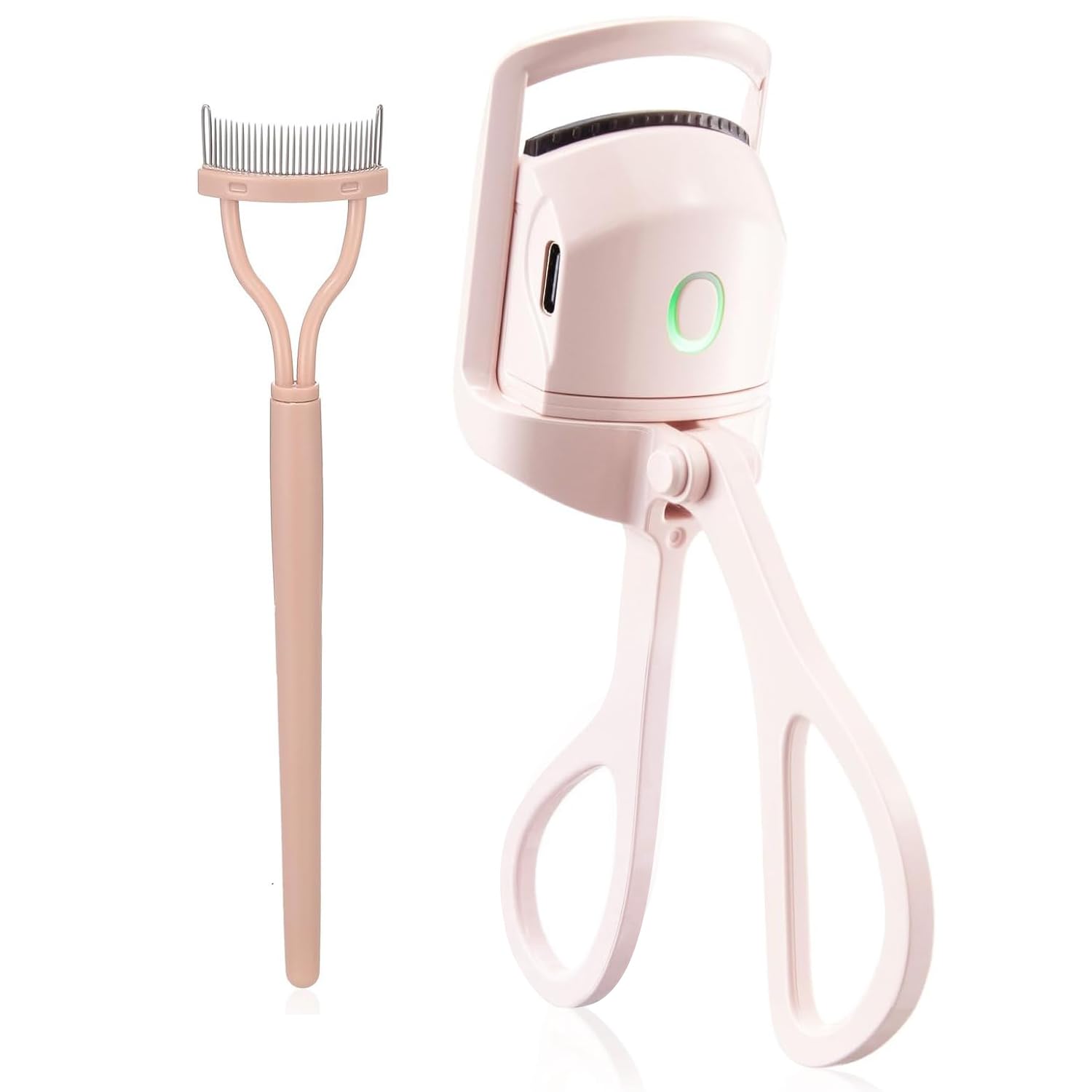 Heated Eyelash Curler with Comb - 2 Temperature Settings for Natural Curls | Perfect for Home Use, Travel & Professional Makeup Application