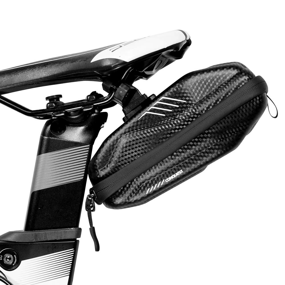 Waterproof Bike Saddle Bag - Under Seat Storage Pouch with Reflective Stripe for Mountain & Road Bikes | EVA PU Material | Holds Bicycle Repair Tools | Perfect for Commuting, Cycling Tours & Outdoor Adventures