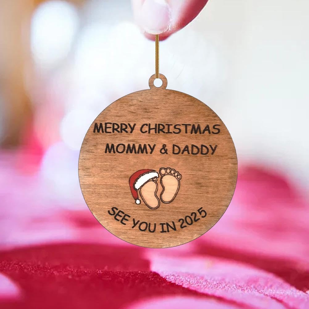 Baby's First Christmas Ornament 2025 - Personalized Pregnancy Announcement Keepsake for New Parents | Christmas Tree Decoration for Baby Shower, Gender Reveal & Holiday Celebrations