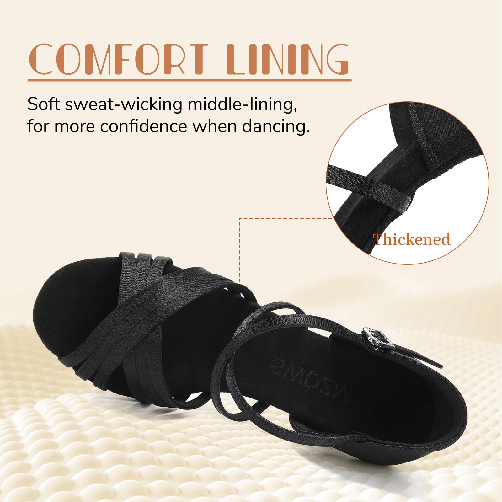 SWDZM Women's Professional Latin Dance Shoes Satin Ballroom Salsa Shoes for Practice & Performance, Perfect for Weddings, Parties, and Competitions