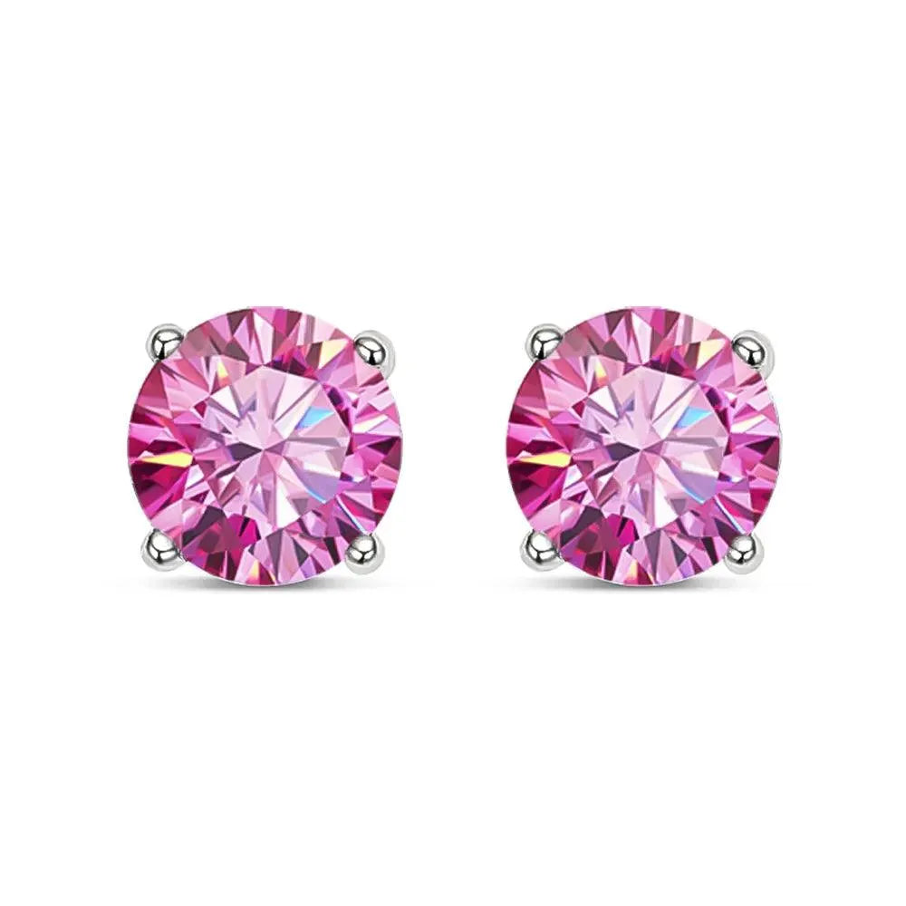KNOBSPIN Moissanite Stud Earrings for Women & Men - 925 Sterling Silver Plated with 18K White Gold, Sparkling Fine Jewelry - Perfect for Weddings, Anniversaries & Special Occasions