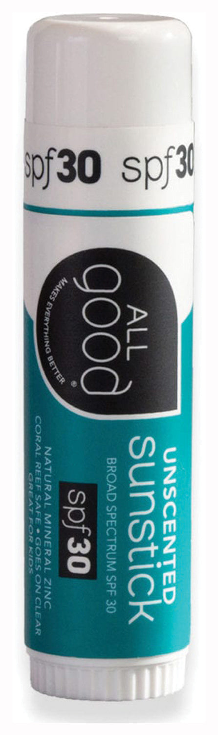 All Good Herbs Sunstick SPF 30 - Unscented Mineral Sunscreen Stick for Face & Body | Broad Spectrum UVA/UVB Protection | Water Resistant | Perfect for Outdoor Activities, Beach & Daily Use