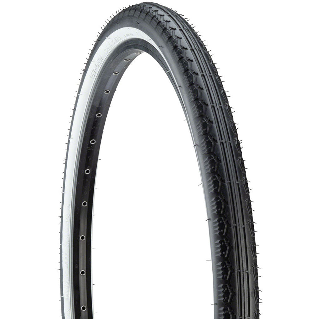 Kenda Cruiser K130 Bike Tire 26 x 2.125 Inch Clincher Wire Bead - Black/White 22 TPI for Comfortable Cruiser Bikes, Beach Rides & Urban Commuting