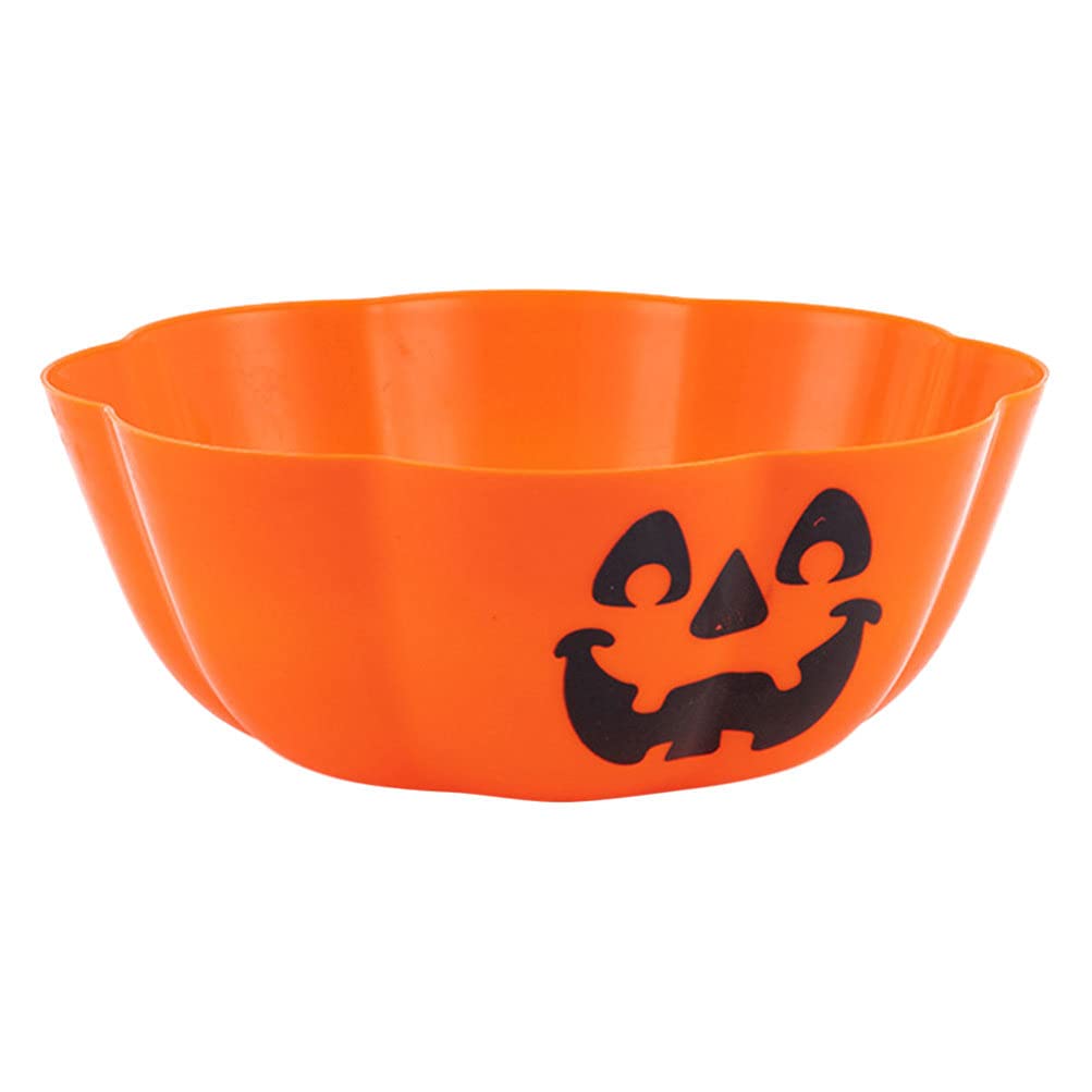 YARDWE Halloween Candy Bowl - Pumpkin Pattern Treats Bowl for Trick or Treat, Snacks & Popcorn | Durable Kitchen Decor & Party Serving Dish (Orange) - Perfect for Halloween Parties, Home Decor & Holiday Gatherings