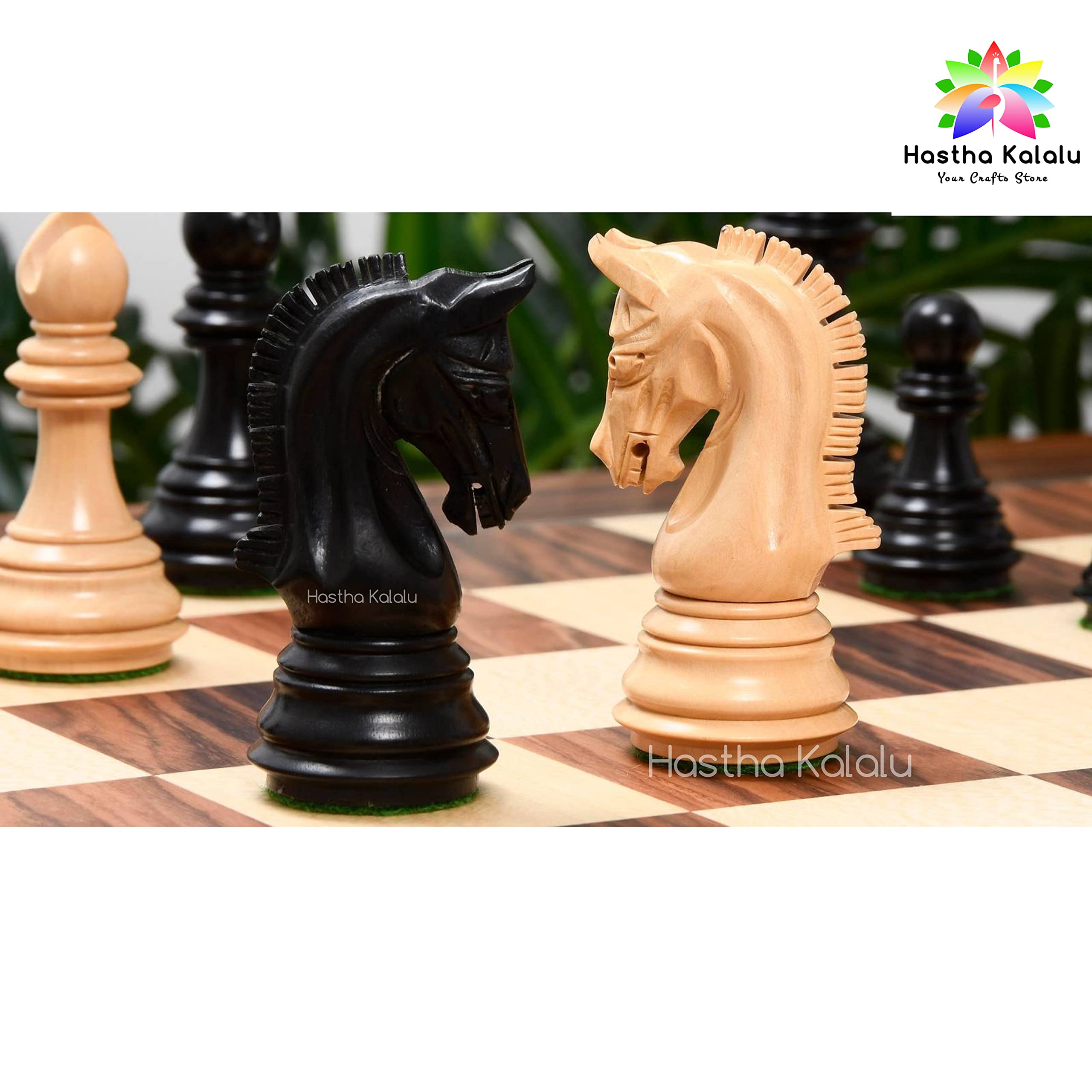 Handcarved Staunton Luxury Chess Pieces Set - 3.8