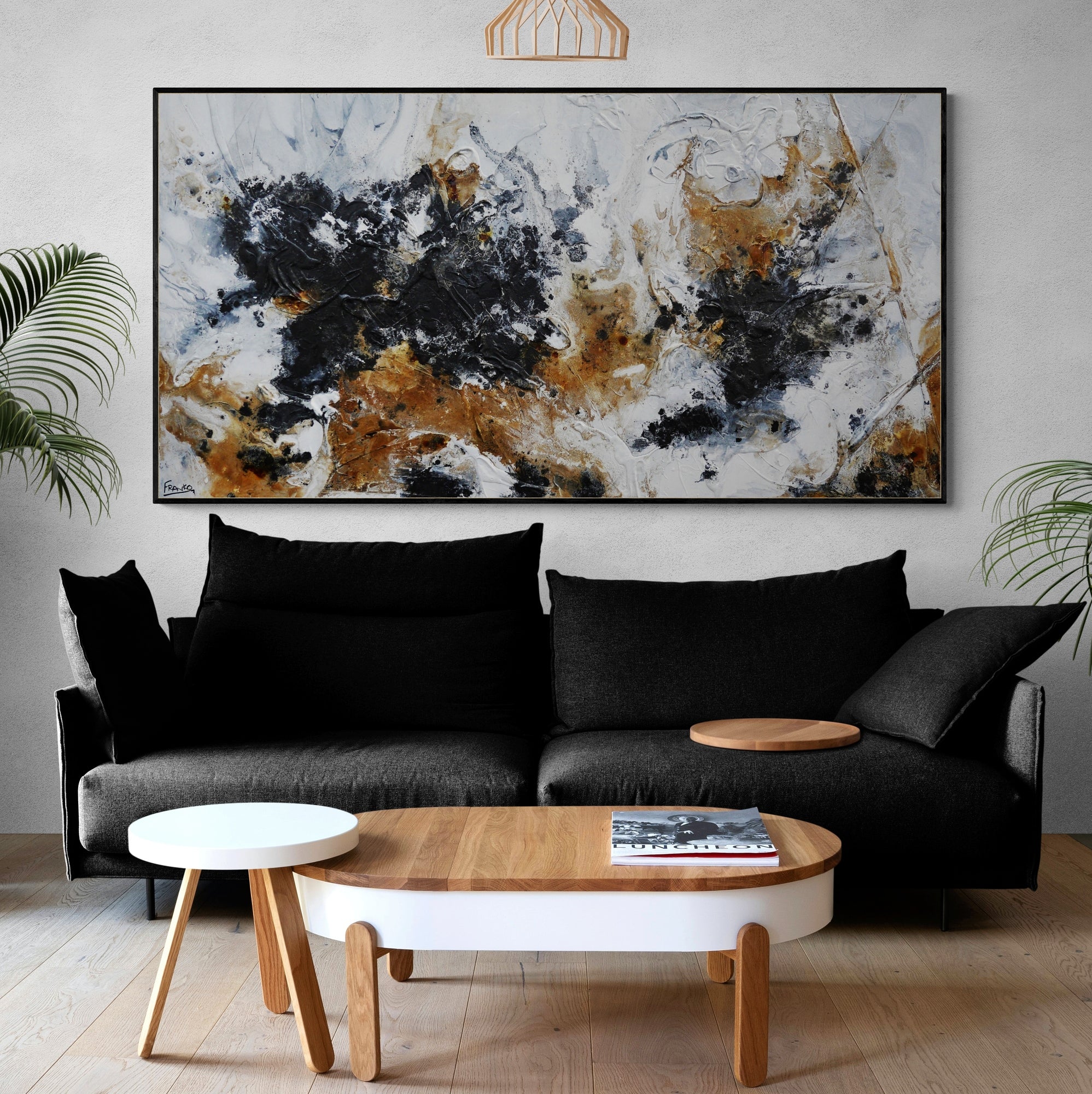 Luna 190cm x 100cm Textured Abstract Canvas Art - Modern Wall Decor for Living Room, Bedroom & Office