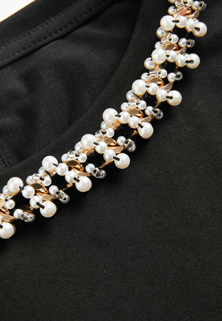 Embellished Chain Detail Sleeveless Women's Top - Fashionable Summer Blouse for Casual Outings & Night Out