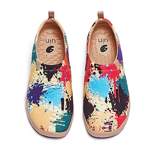 UIN Women's Slip-On Sneakers - Knitted Art Painted Casual Loafers | Comfortable Soft Walking Shoes for Women | Perfect for Travel, Work & Everyday Wear