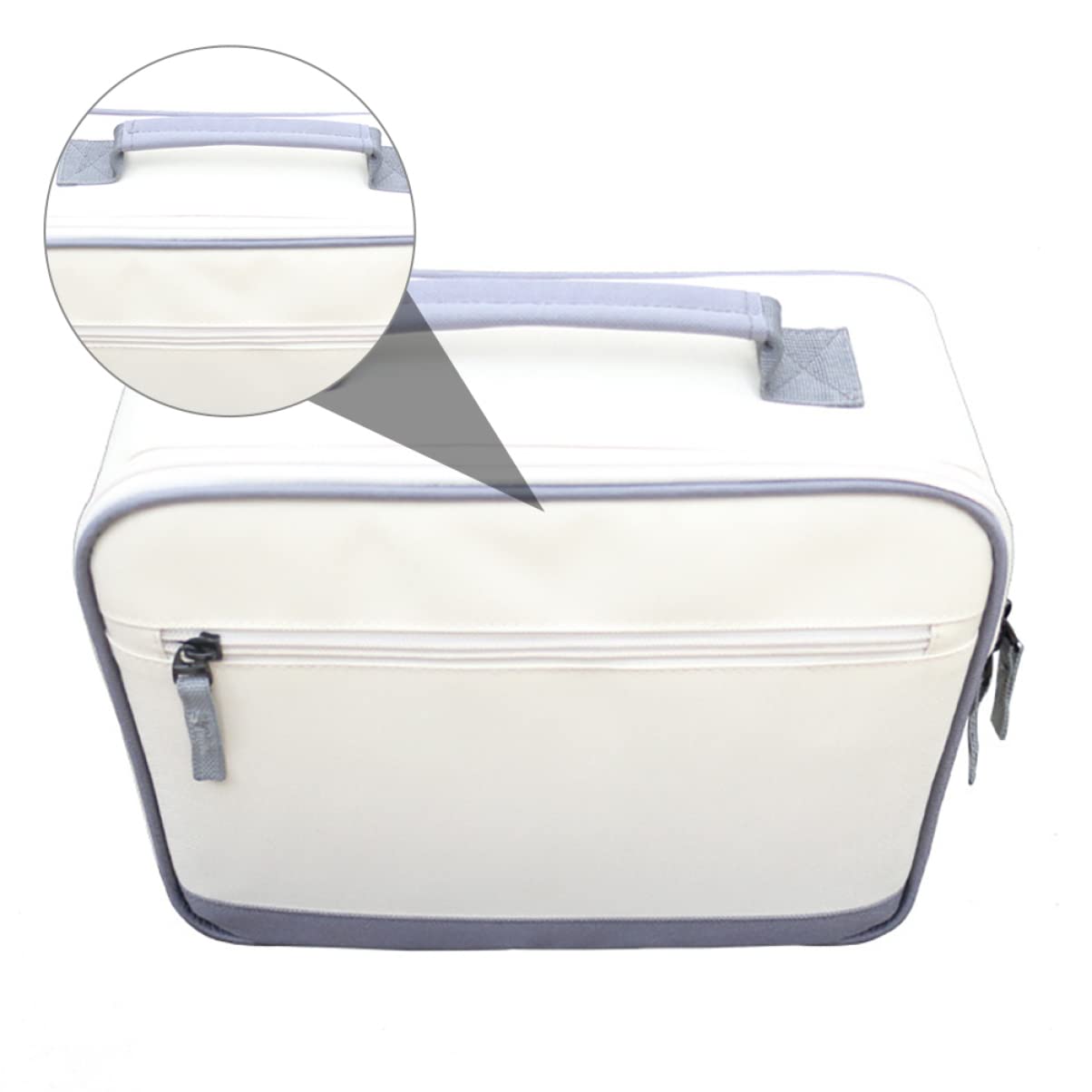 PartyKindom 3-Piece Portable Projector Storage Bag Set - White Charger Organizer Pouch for Digital Accessories | Perfect for Home Theater, Office Presentations & Travel Projector Protection