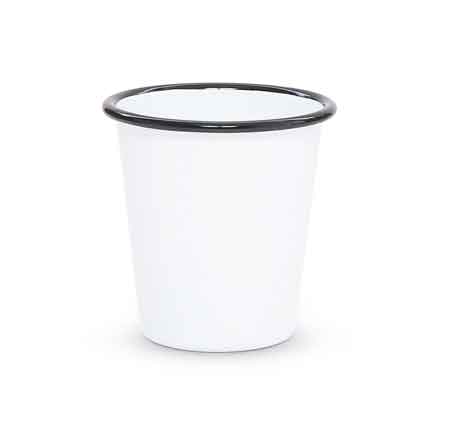 Vintage Style Small Enamelware Tumbler Set of 4 with Black Rim - Perfect for Camping, Picnics & Retro Home Decor