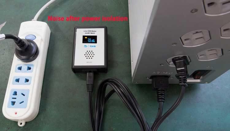 OLED Display Mains Noise Tester - EMI Measuring Instrument with Broadband AC Power Supply | Ripple Analyzer & Line EMI Meter for Home/Industrial Electrical Safety Testing