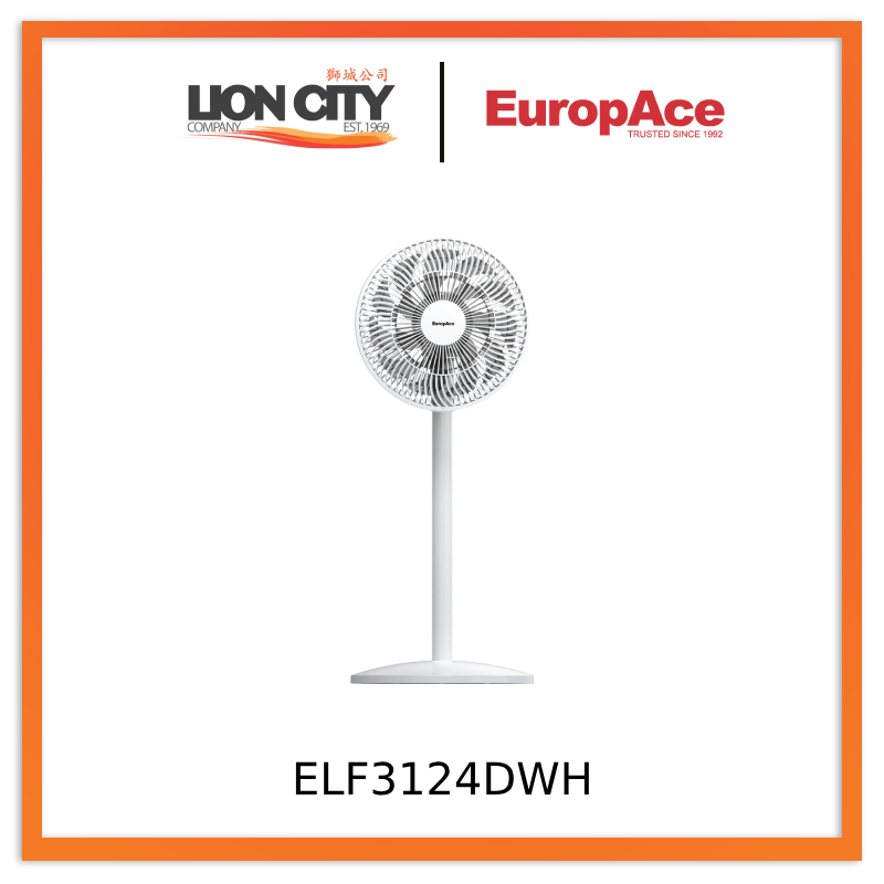 Europace ELF3124D 12 Inch Living Room Ceiling Fan with Remote Control - White (ELF3124DWH) - Perfect for Bedroom, Patio & Indoor Cooling