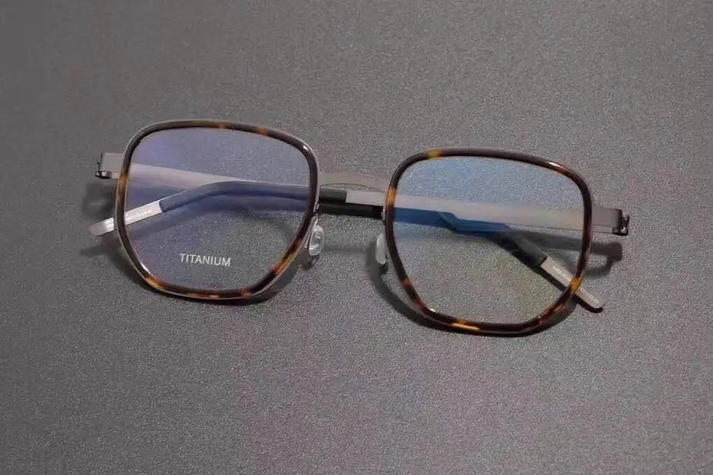 Aimee Unisex Full Rim Square Screwless Titanium Acetate Eyeglasses 9758 - Lightweight Durable Glasses for Work, Reading & Everyday Use