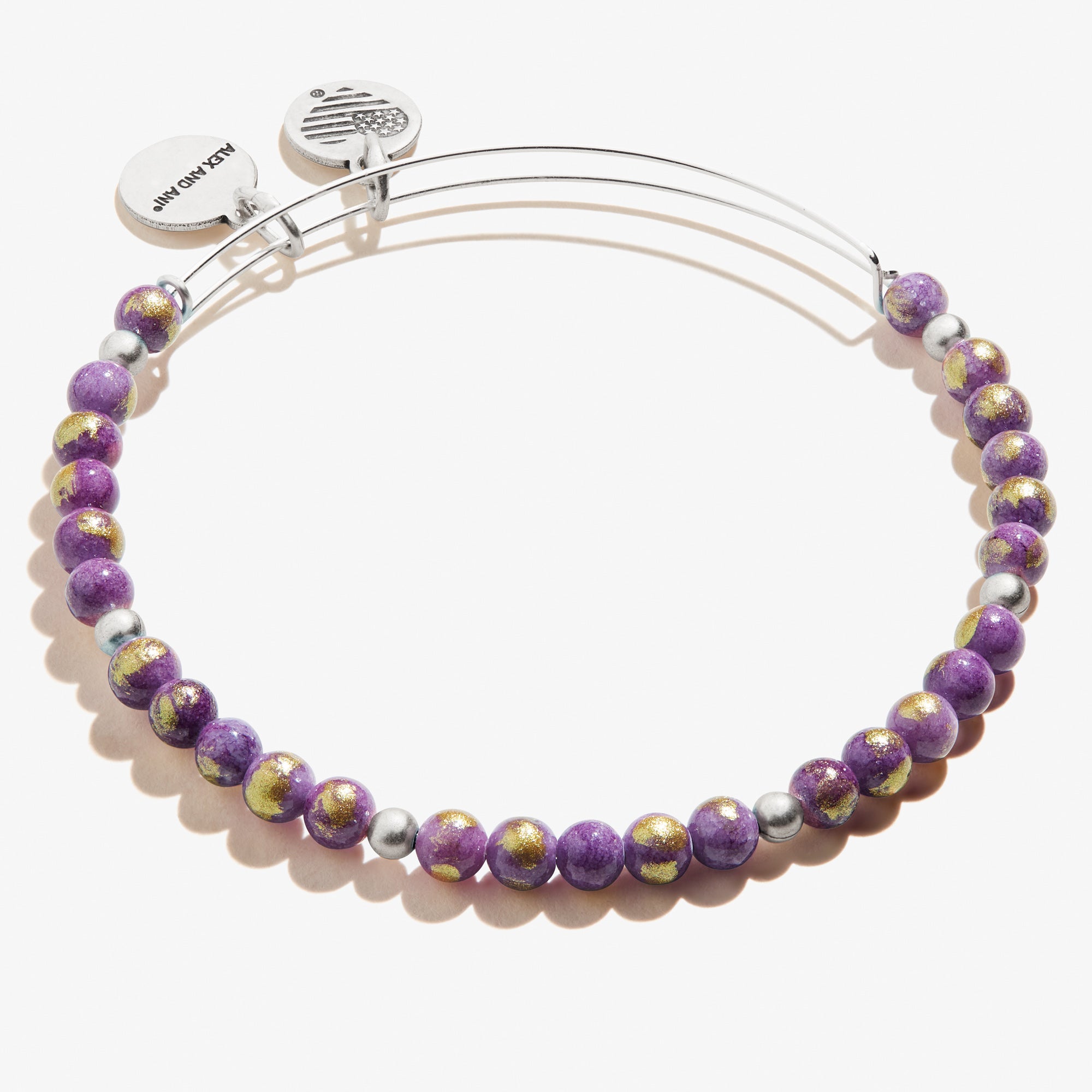 Vintage Americana Beaded Bangle Bracelet - Purple Bohemian Handmade Jewelry for Women, Perfect for Music Festivals & Boho Chic Outfits