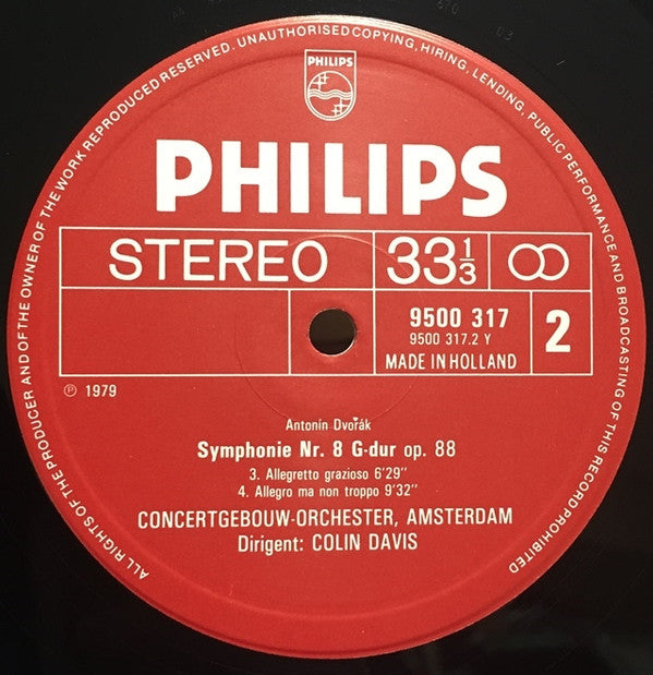 Antonín Dvořák Symphony No. 8 in G Major, Op. 88 - Sir Colin Davis & Royal Concertgebouw Orchestra (Vinyl LP, NM/Mint) - Classical Music for Home Listening & Gift Giving